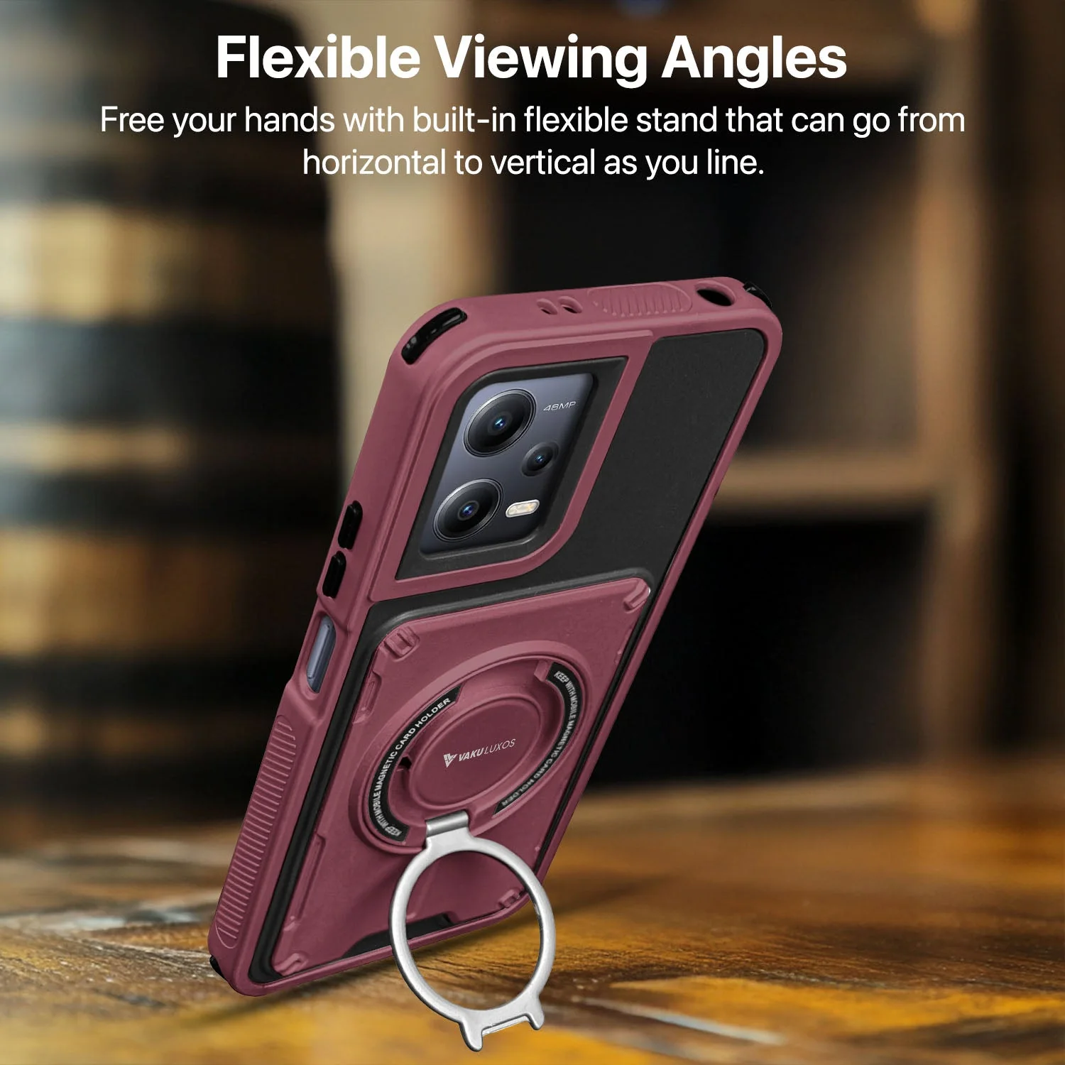 Vaku Luxos ® Xiaomi Redmi Note 12 5G Axion Armor Military Grade Protective Back Cover - Image 2