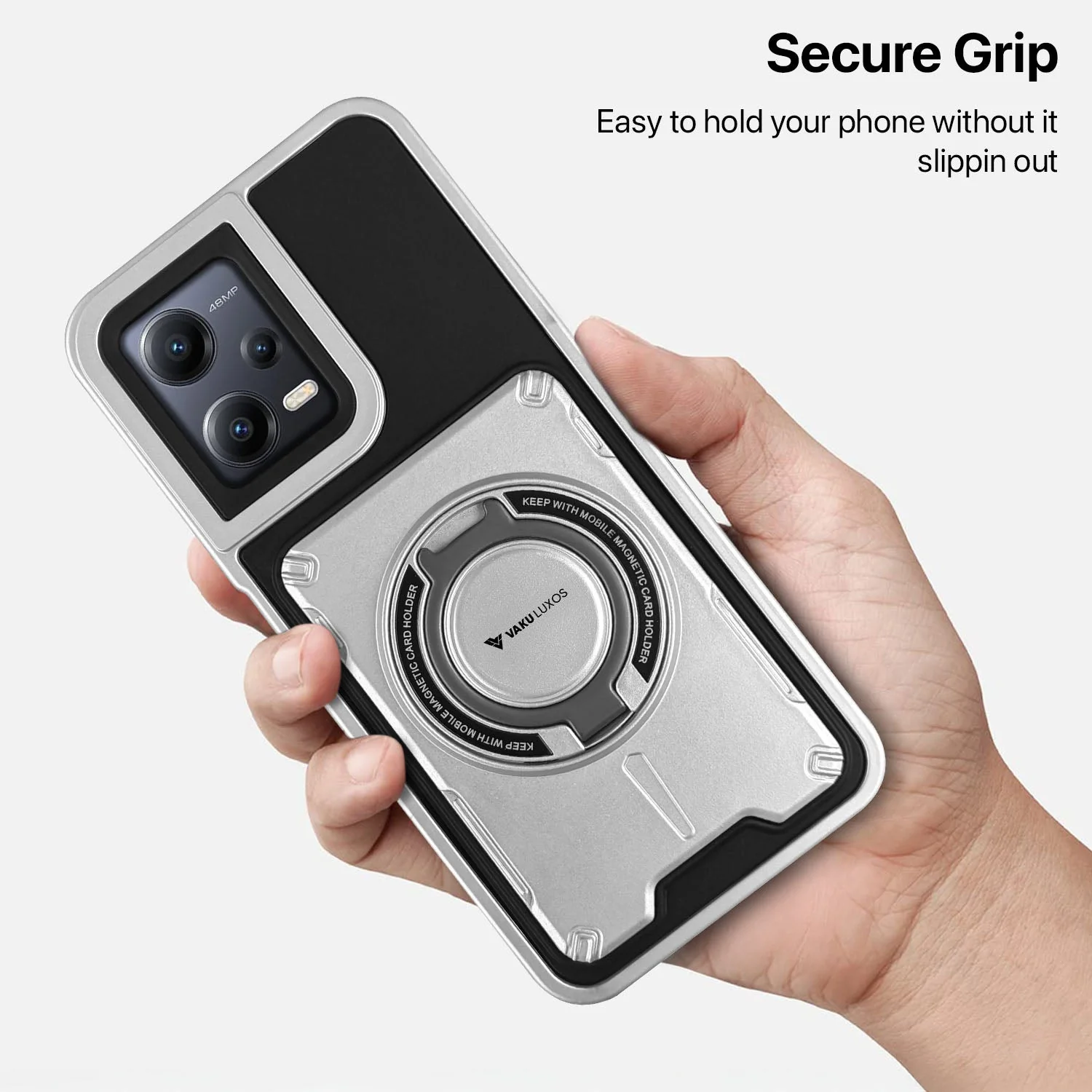 Vaku Luxos ® Xiaomi Redmi Note 12 5G Axion Armor Military Grade Protective Back Cover - Image 3