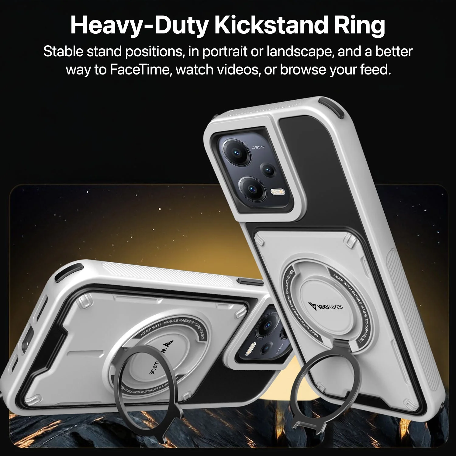 Vaku Luxos ® Xiaomi Redmi Note 12 5G Axion Armor Military Grade Protective Back Cover - Image 6