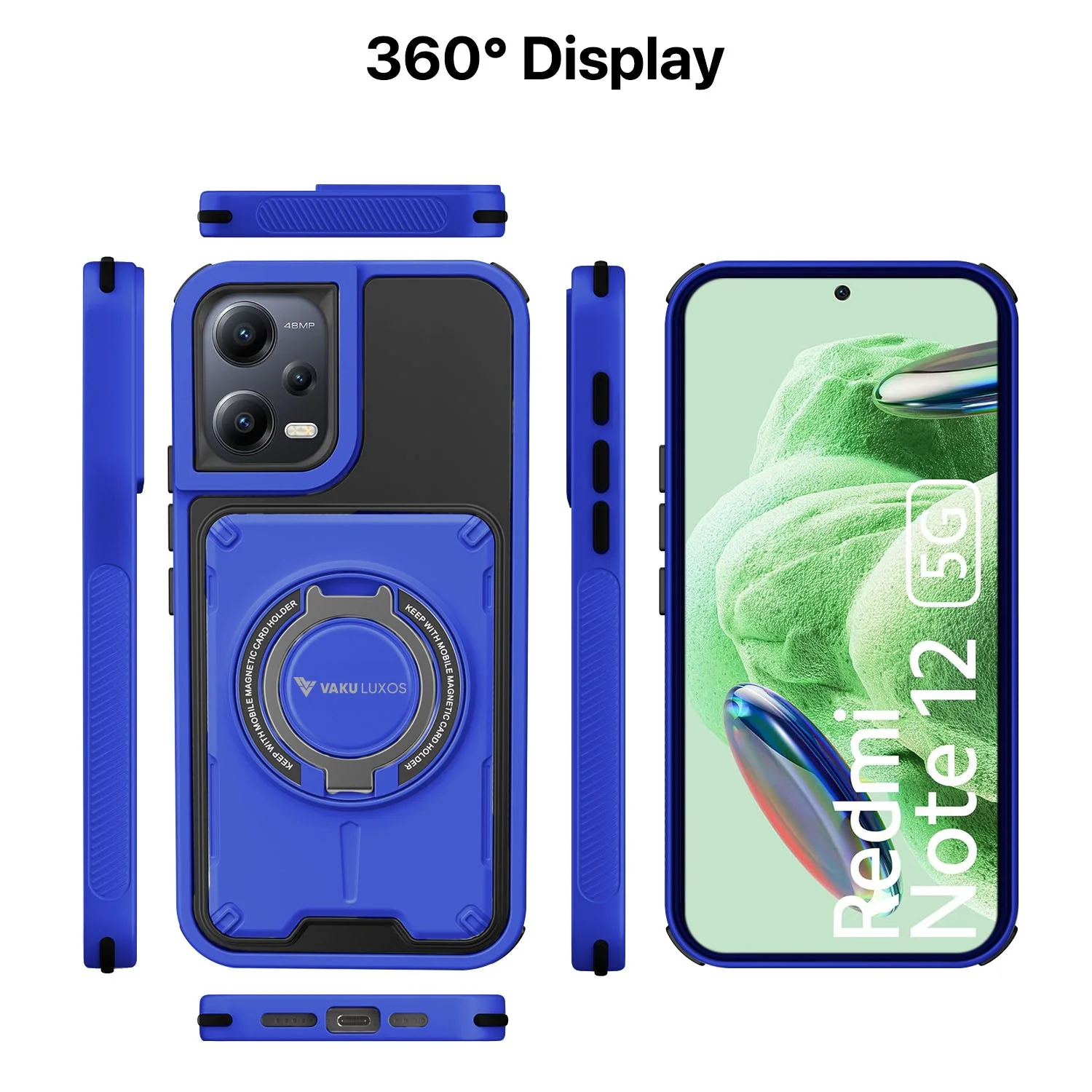Vaku Luxos ® Xiaomi Redmi Note 12 5G Axion Armor Military Grade Protective Back Cover - Image 8
