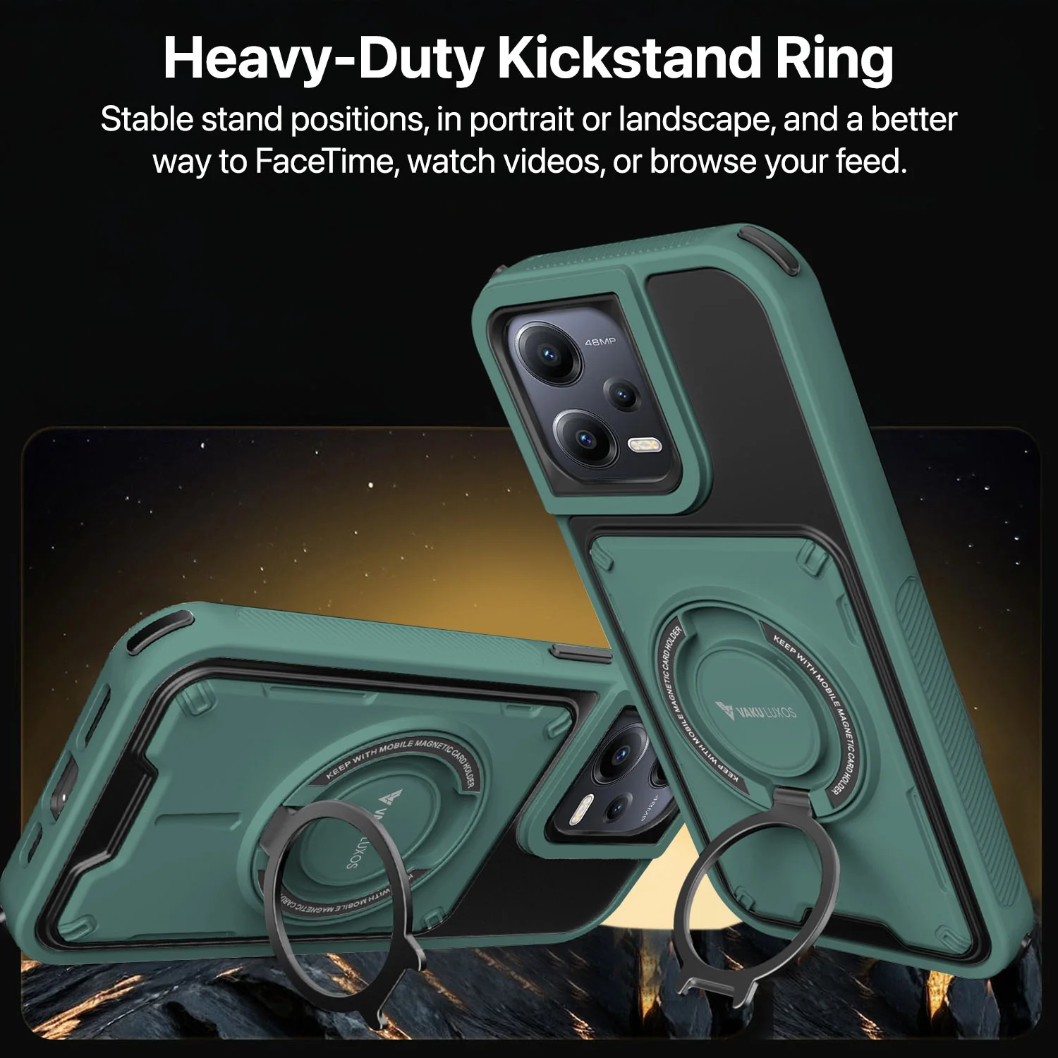 Vaku Luxos ® Xiaomi Redmi Note 12 Pro Axion Armor Military Grade Protective Back Cover - Image 10