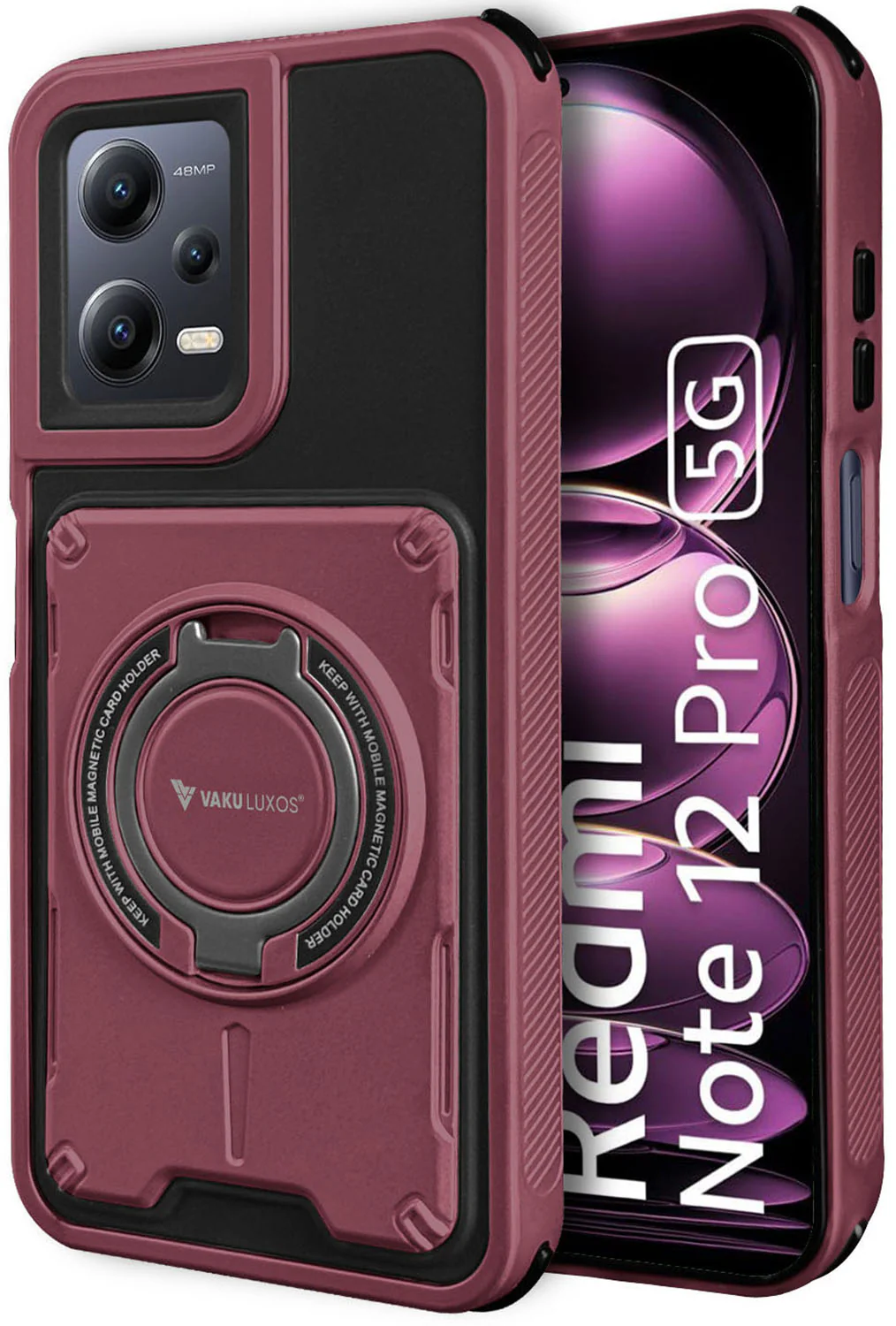 Vaku Luxos ® Xiaomi Redmi Note 12 Pro Axion Armor Military Grade Protective Back Cover - Image 4