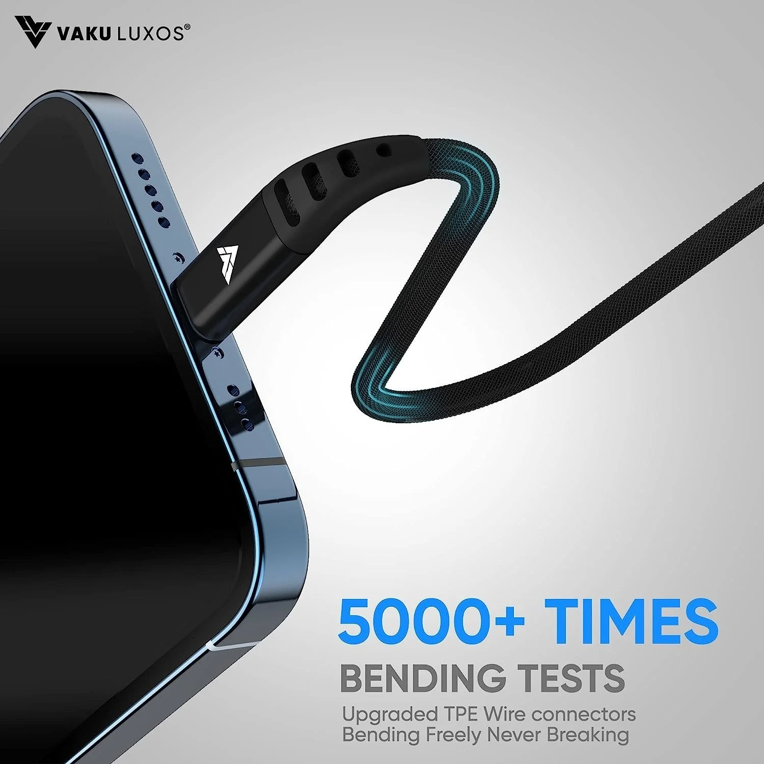 Vaku Luxos ® Duratuf Gold Plated 65W Type C to Type C Fast Charging Cable - Image 5