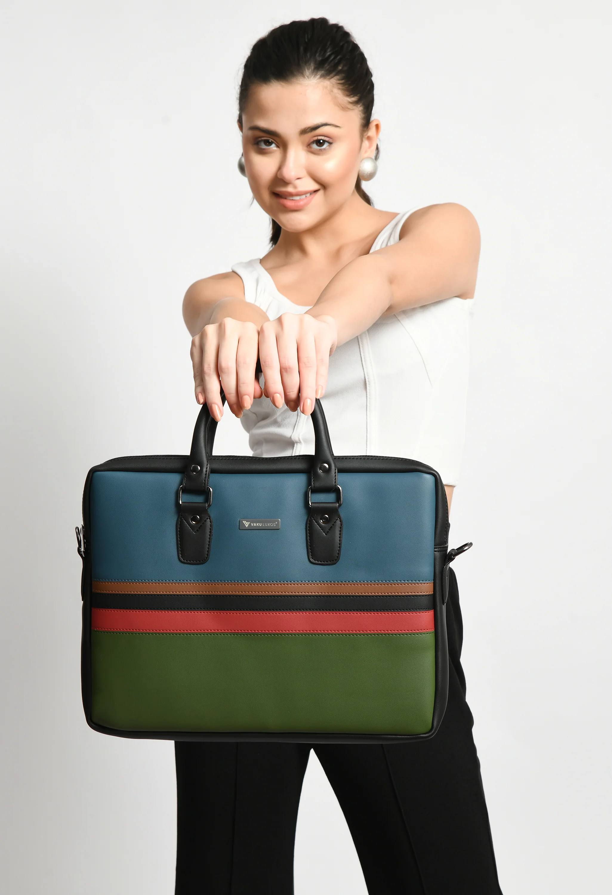 Vaku Luxos® MILAN Stripey MacBook Sleeve with Strap highly durable Compatible for 13|14 Inch - Image 29