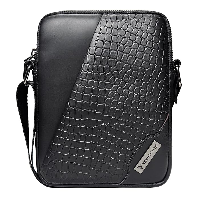 Vaku Luxos ® NOIR GATOR Mini Slim Crossbody Shoulder Sling Bag