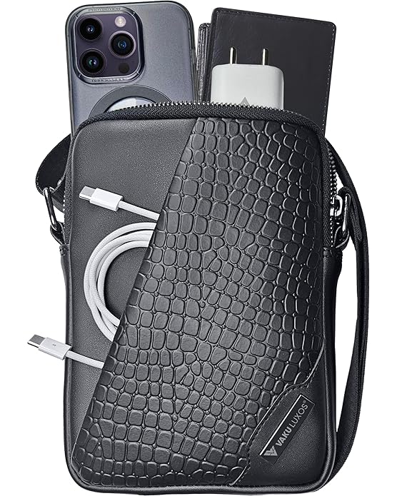 Vaku Luxos ® NOIR GATOR Mini Slim Crossbody Shoulder Sling Bag - Image 2