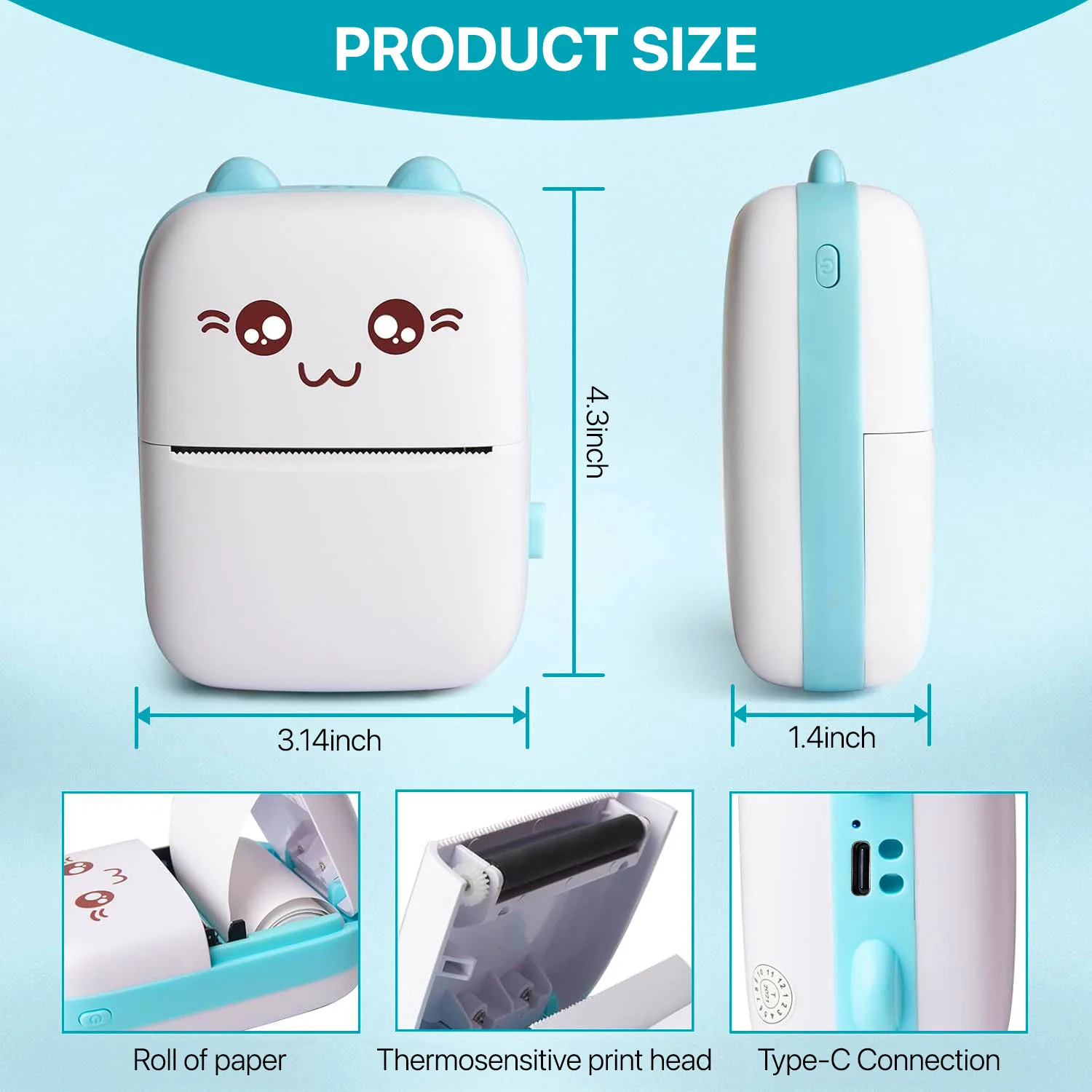 Vaku Luxos ® Mini Bluetooth Thermal Printer – Inkless Pocket Printer - Image 2