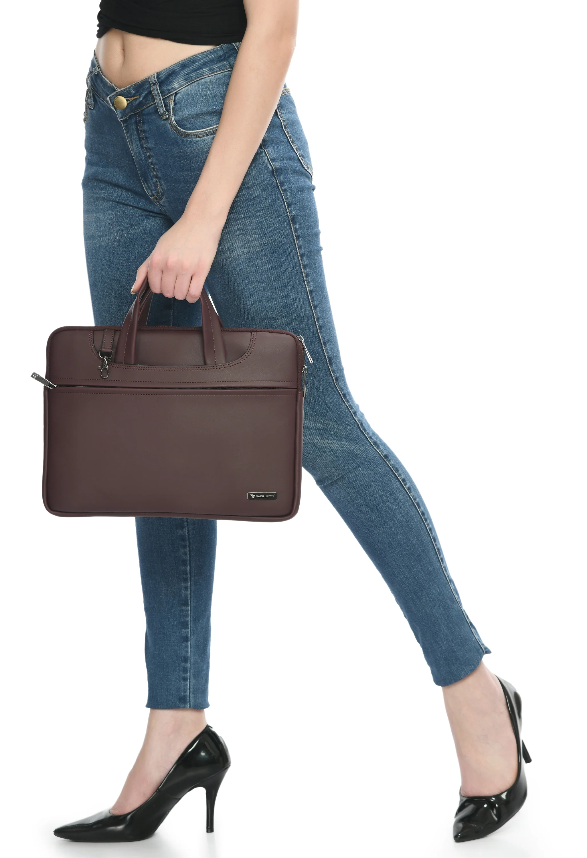 Vaku Luxos ® DA Italiano 14 inch Laptop Bag Premium Laptop Messenger Bag For Men and Women - Image 12