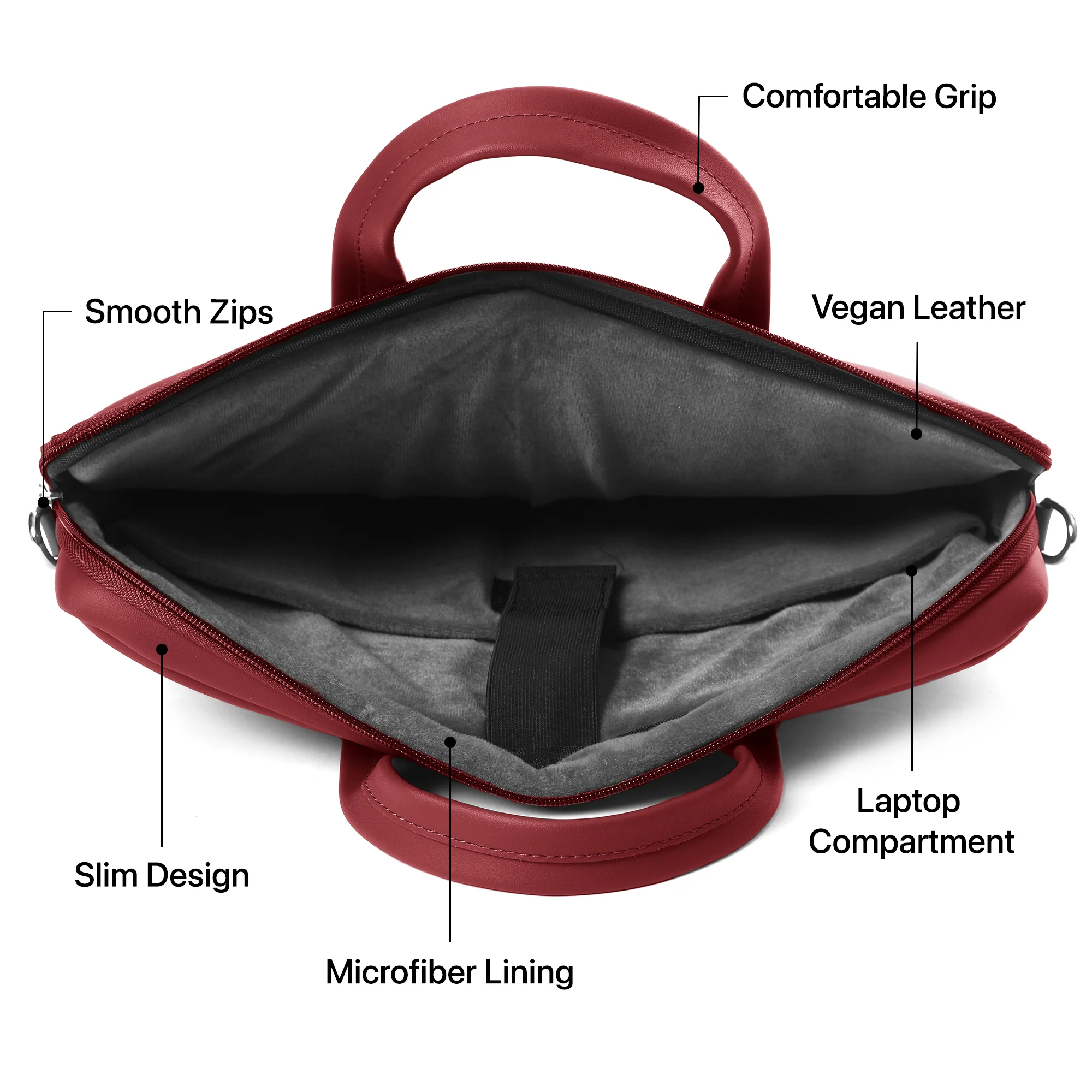 Vaku Luxos ® Fabino 14 inch Laptop Bag Premium Laptop Sleeve Messenger Bag - Image 3