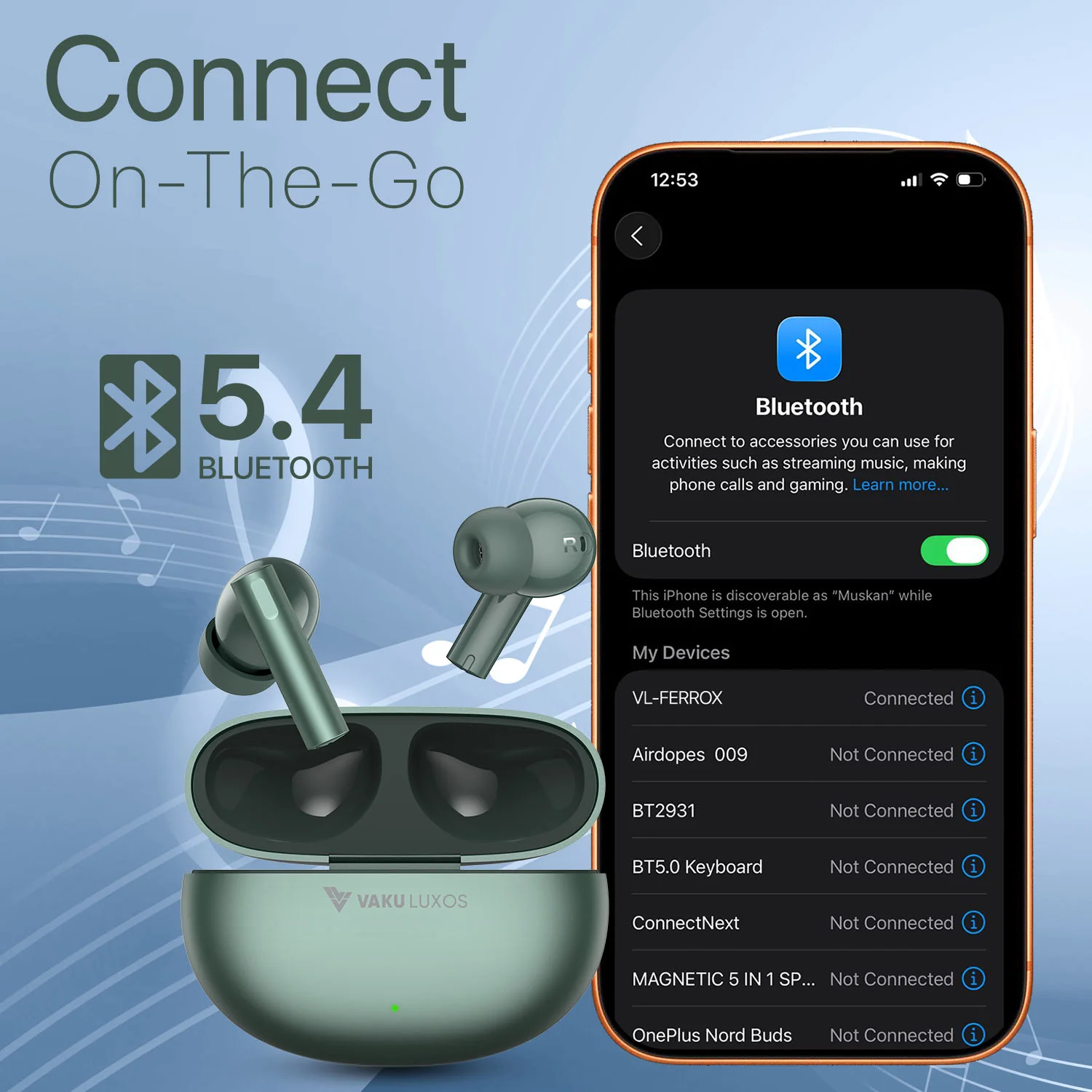 Vaku Luxos ® FERROX True Wireless Earbuds with Smart Touch Controls - Image 10