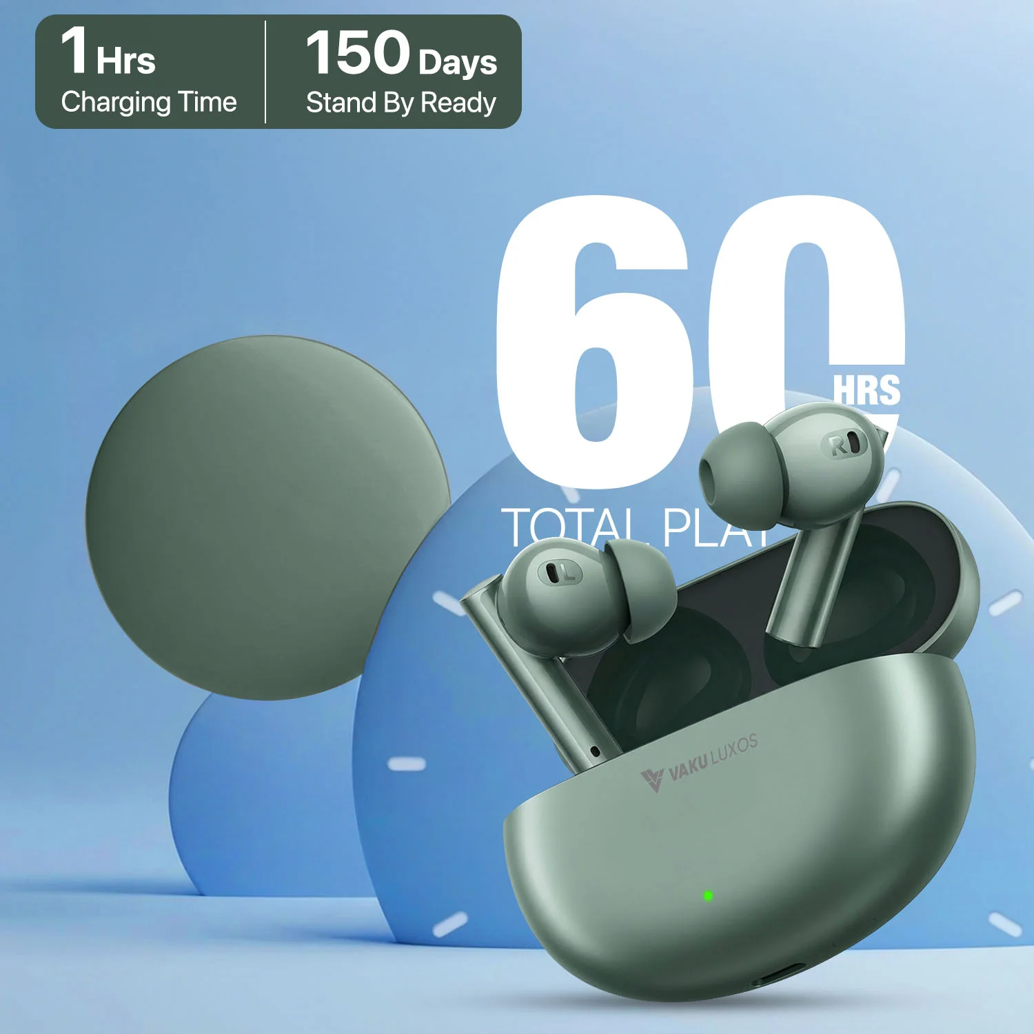 Vaku Luxos ® FERROX True Wireless Earbuds with Smart Touch Controls - Image 3