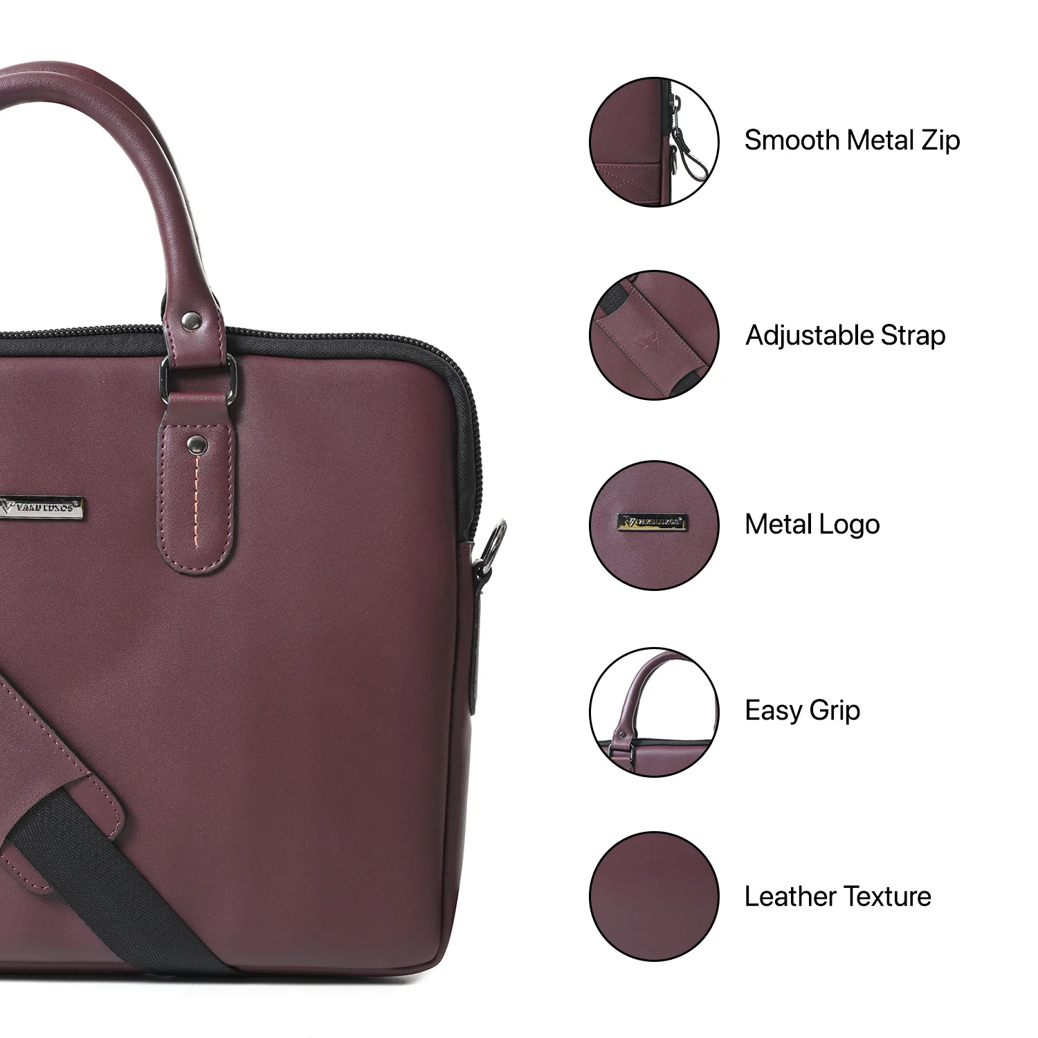 Vaku Luxos ® Maverin 14 inch Laptop Bag Sleeve Premium Messenger Bag - Image 5