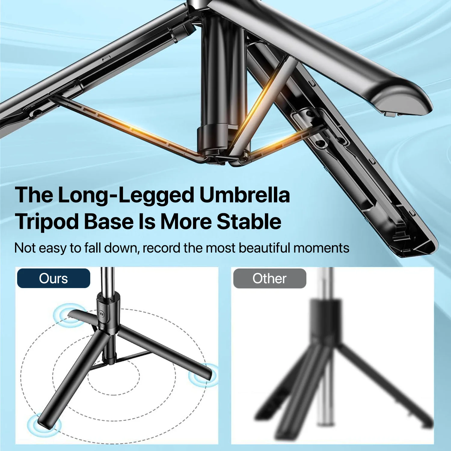 Vaku Luxos ® SHOTPRO Selfie Stick Tripod with Fill Light – 5.8ft Extendable - Image 3