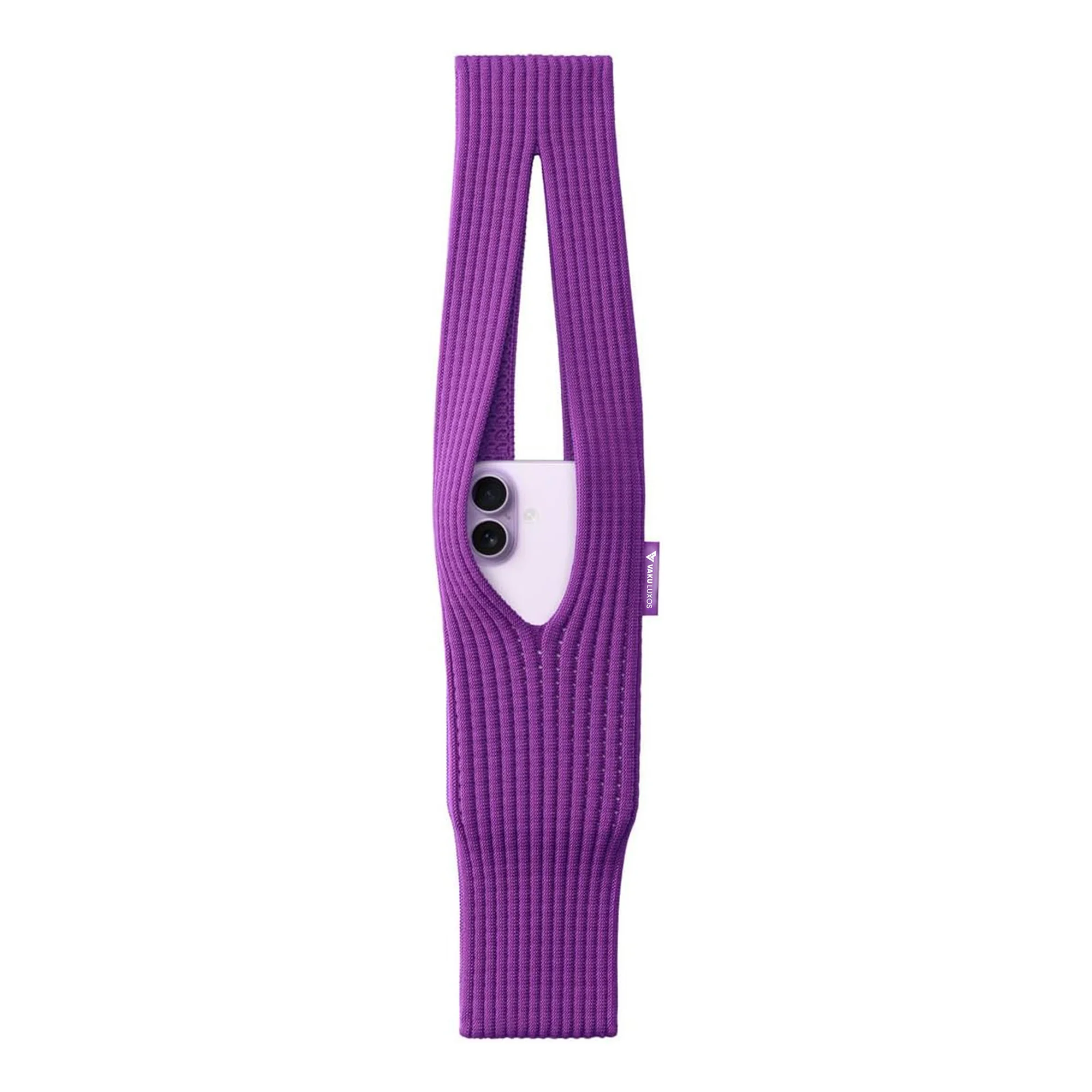 Vaku Luxos ® Soft 3D-Knitted Phone Pocket Scarf Strap Hands-Free Crossbody Phone Holder - Image 5