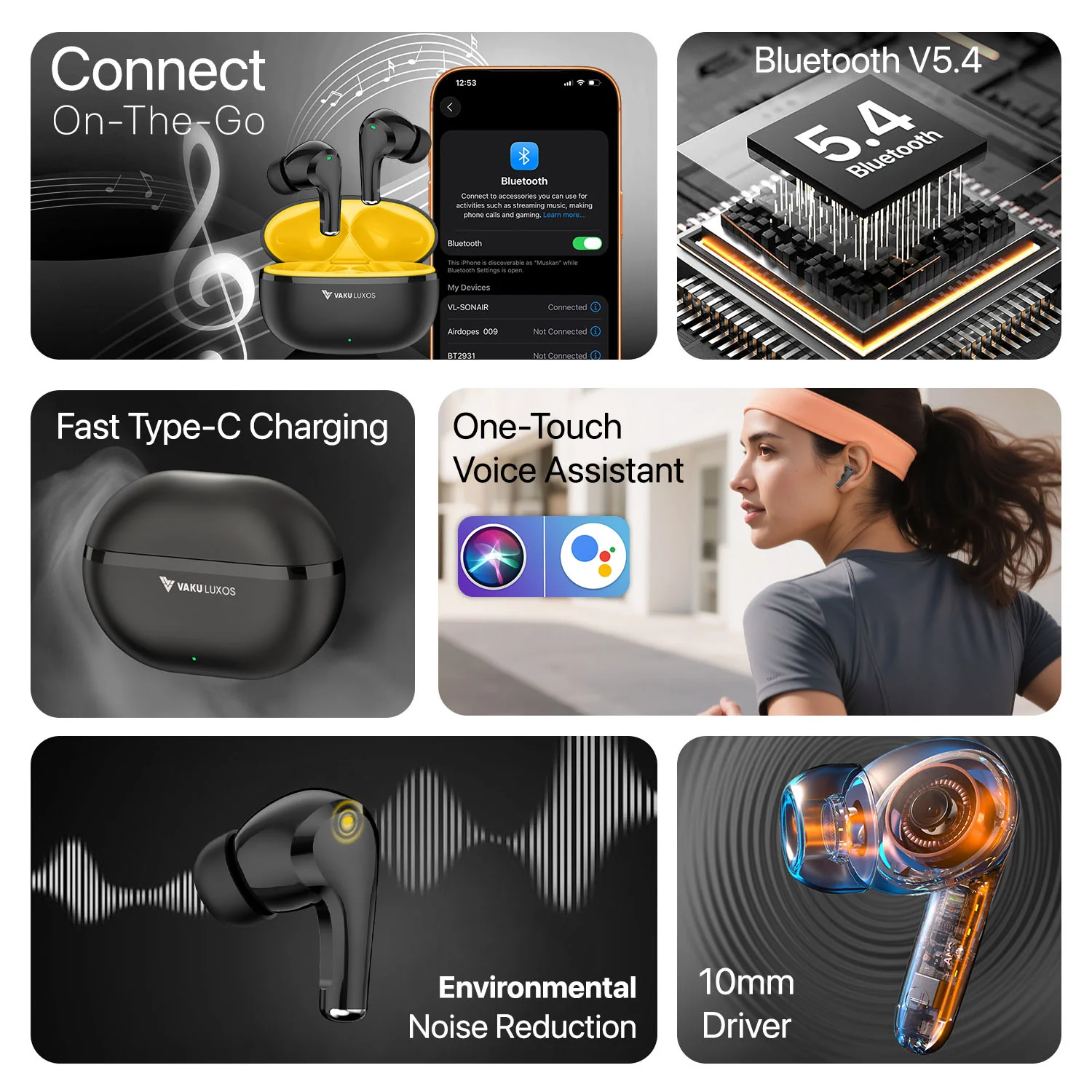 Vaku Luxos ® True Wireless Earbuds with Smart Touch Controls - Image 10