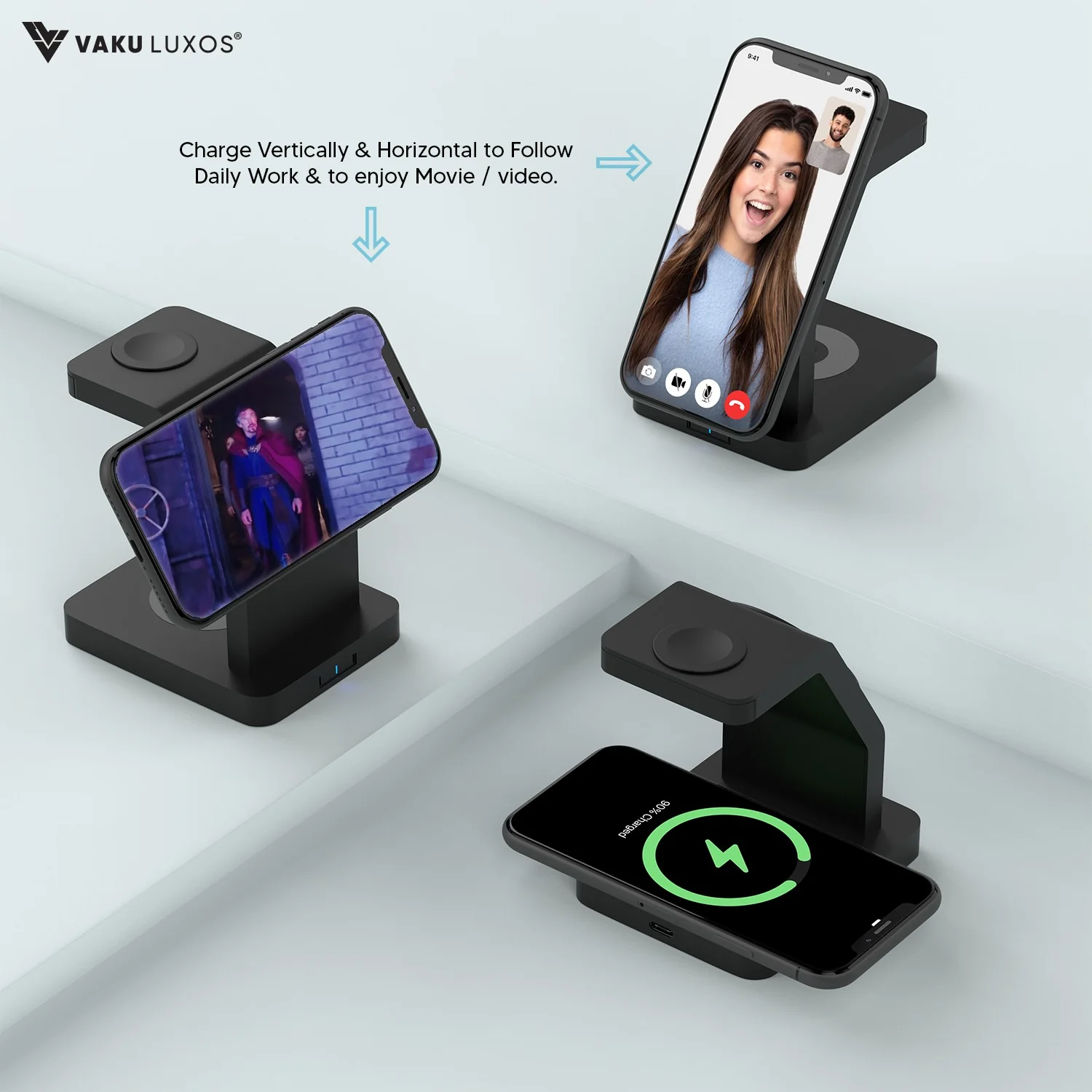 Vaku Luxos ® TRINITY 23W 3IN1 Wireless Charger - Image 15