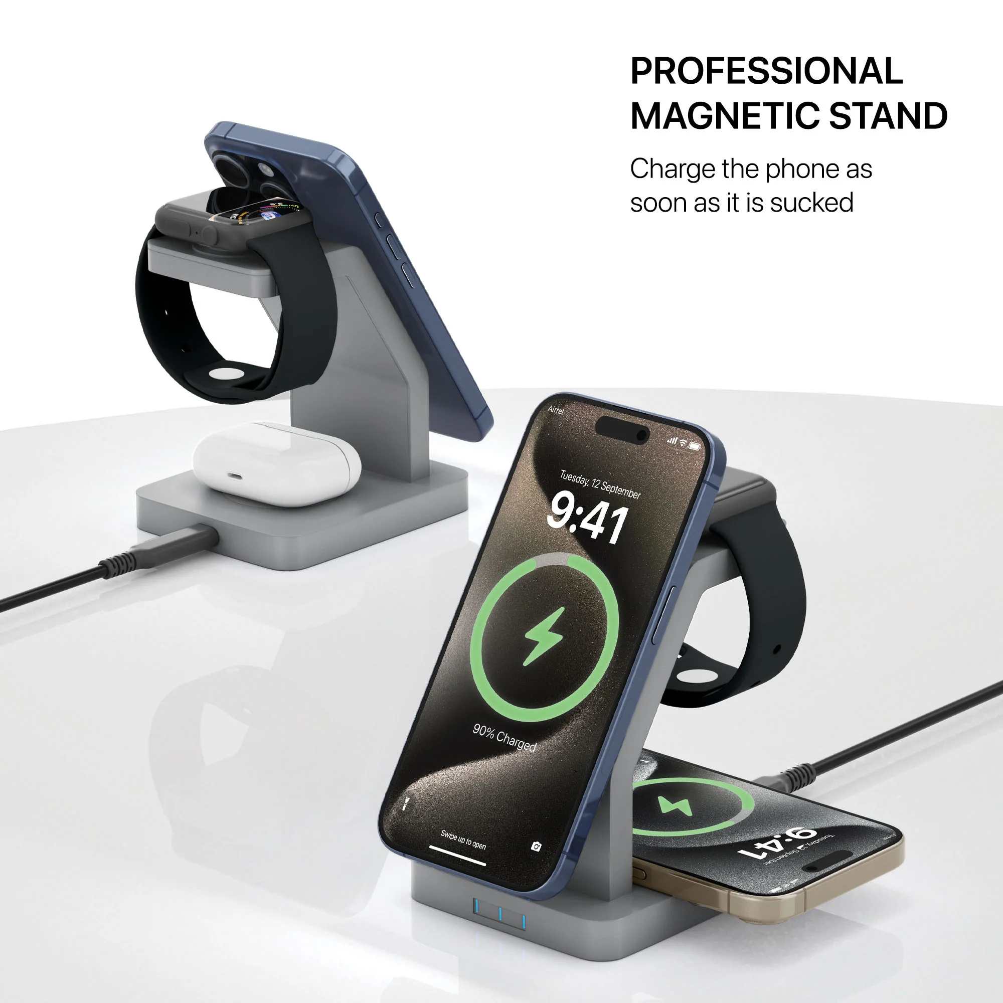 Vaku Luxos ® TRINITY 23W 3IN1 Wireless Charger - Image 3
