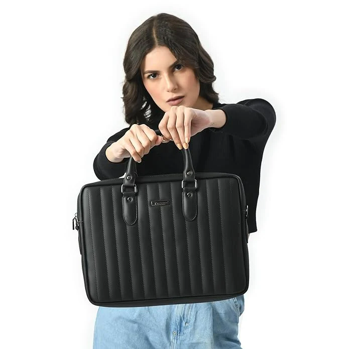Vaku Luxos ® Venesa 14 inch Laptop Bag Premium PU Leather Laptop Sleeve Messenger Bag - Image 12
