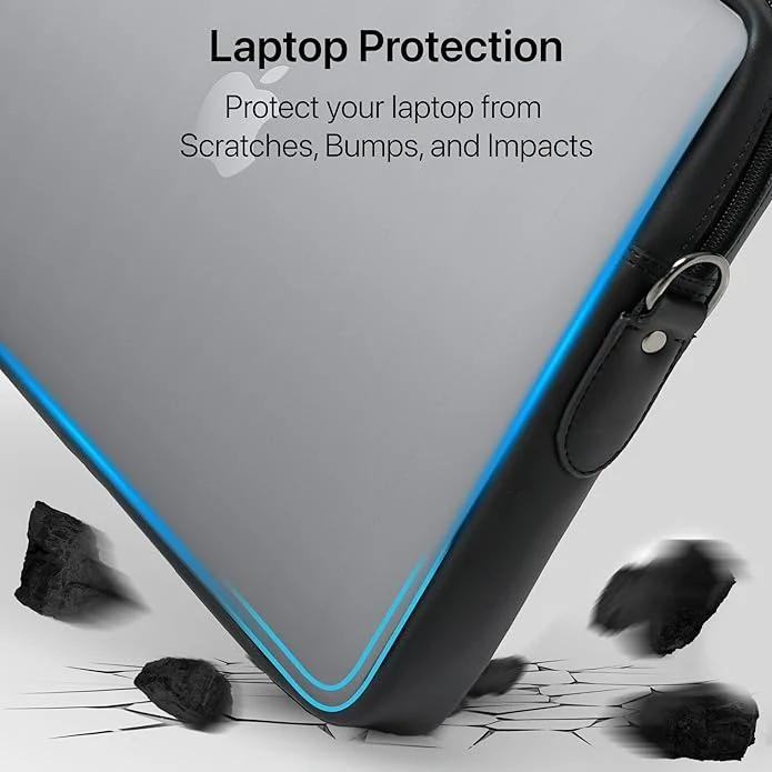 Vaku Luxos ® Venesa 14 inch Laptop Bag Premium PU Leather Laptop Sleeve Messenger Bag - Image 5
