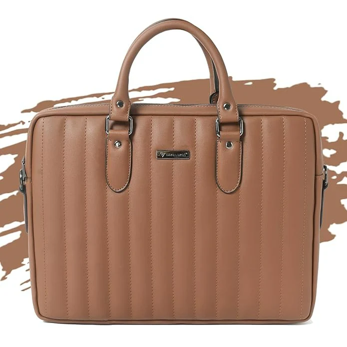 Vaku Luxos ® Venesa 14 inch Laptop Bag Premium PU Leather Laptop Sleeve Messenger Bag - Image 6