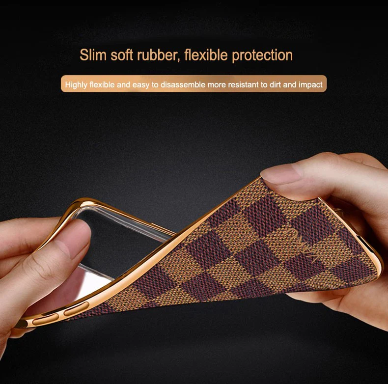 Vaku® OnePlus 8T Cheron Series Leather Stitched Gold Electroplated Soft TPU Back Cover - Image 7