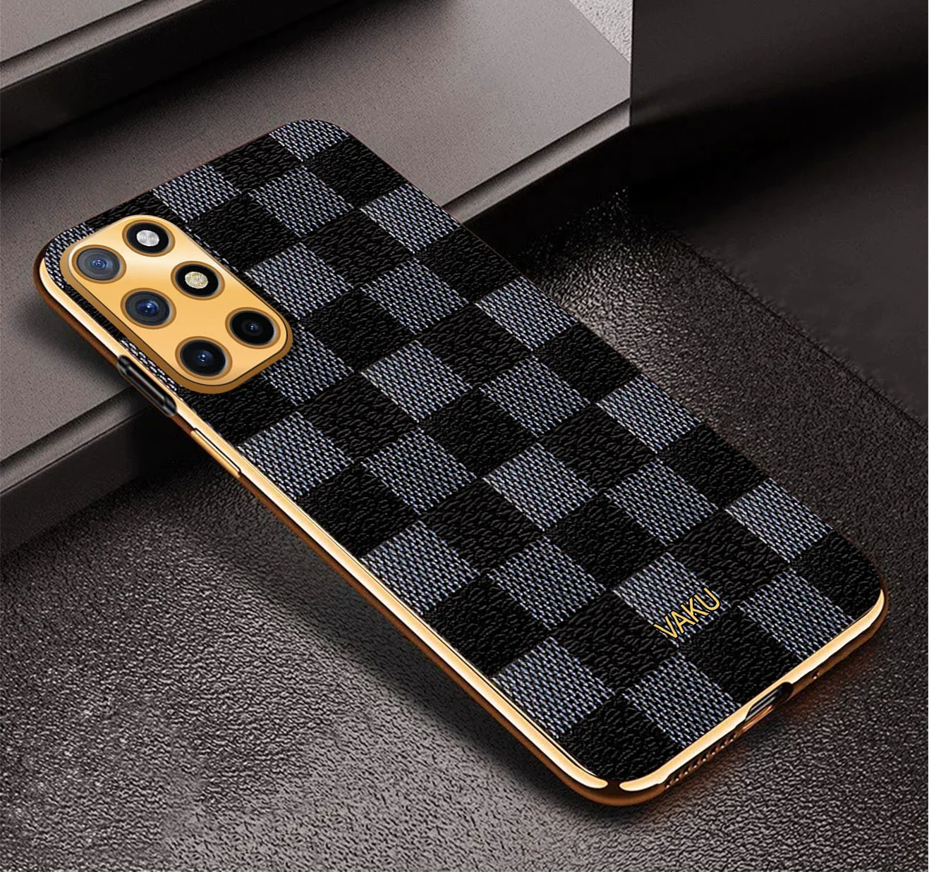 Vaku® OnePlus 9R Cheron Leather Electroplated Soft TPU Back Cover - Image 6