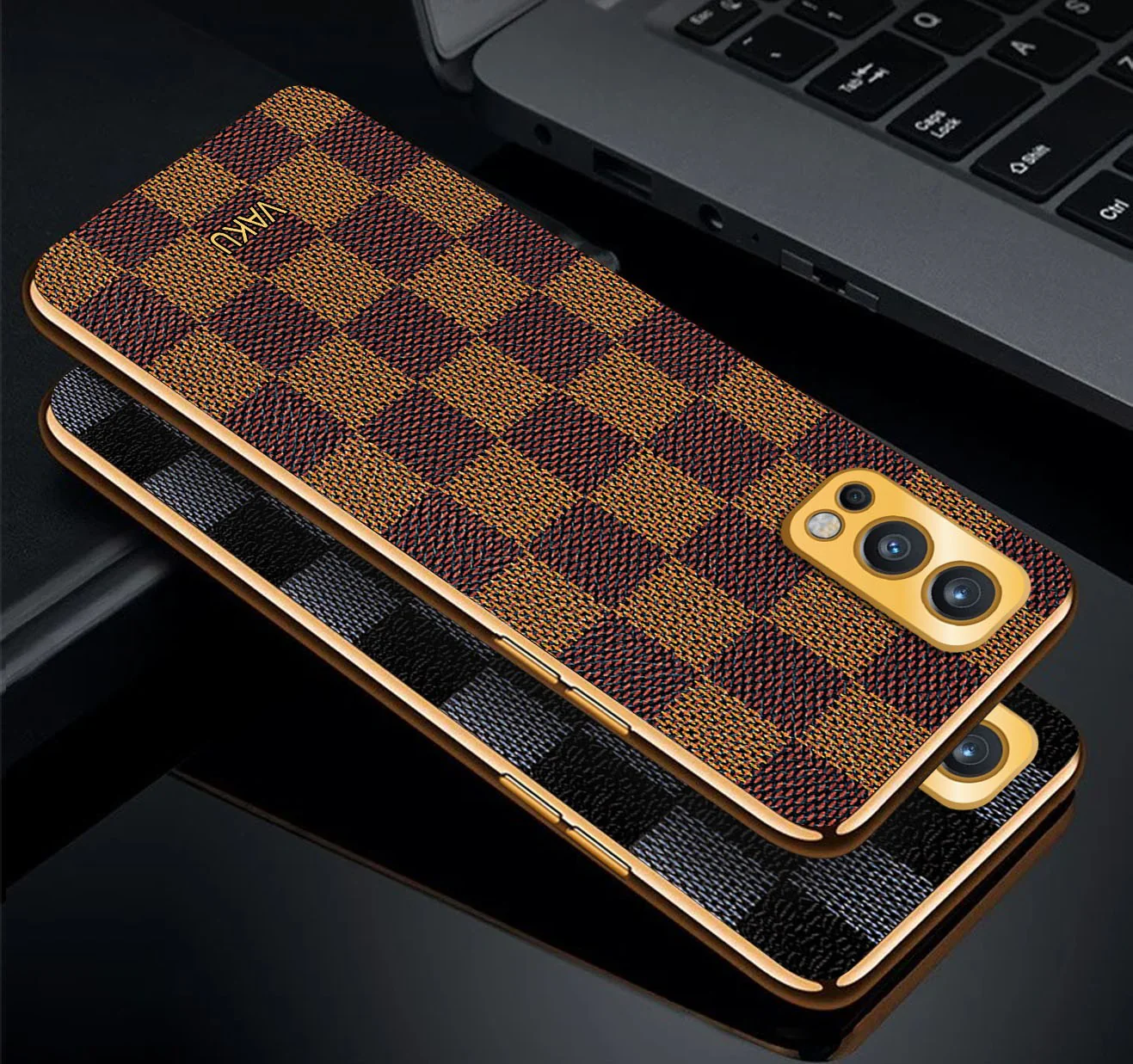 Vaku® OnePlus Nord 2 Cheron Leather Electroplated Soft TPU Back Cover - Image 3