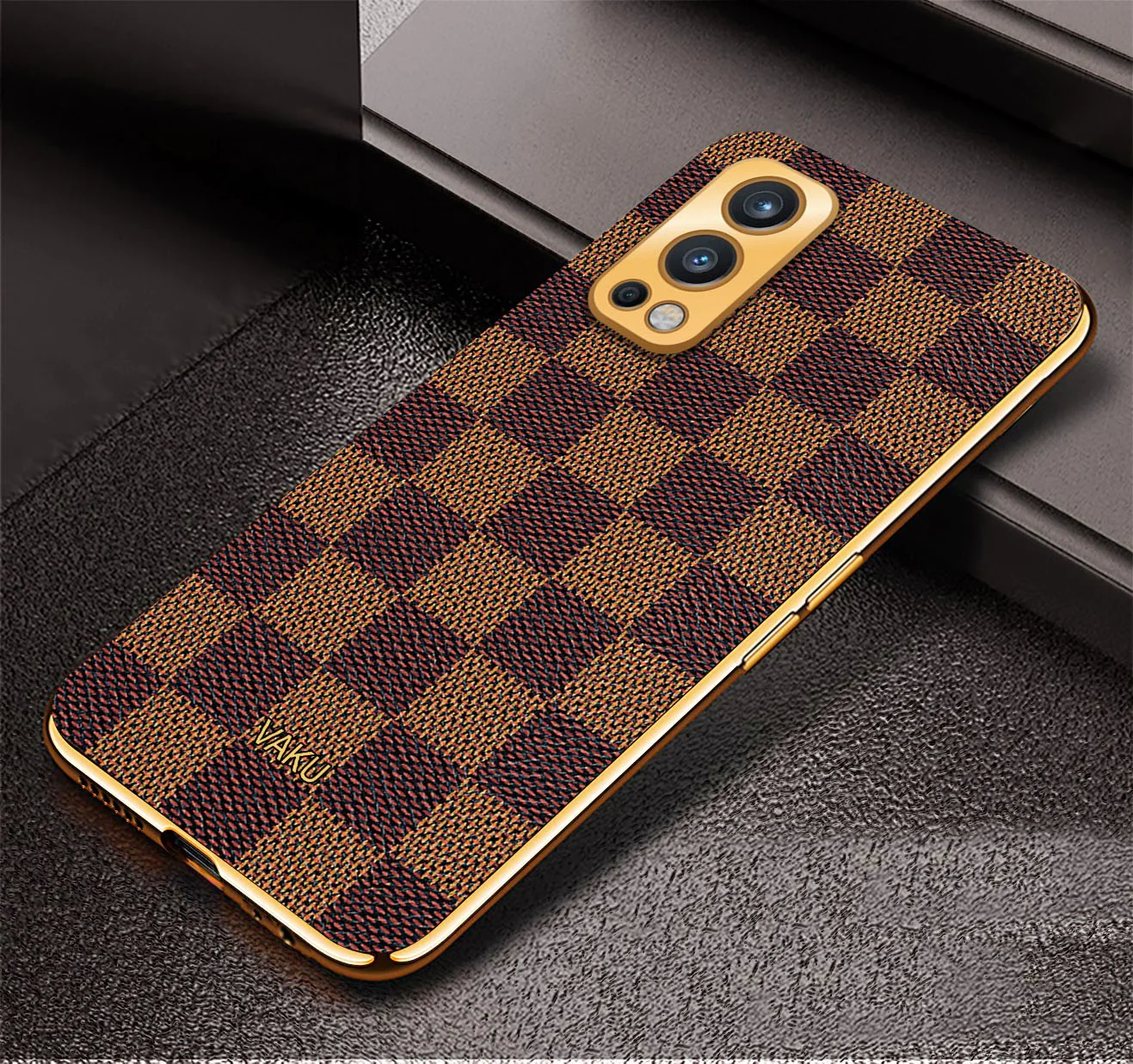 Vaku® OnePlus Nord 2 Cheron Leather Electroplated Soft TPU Back Cover - Image 5