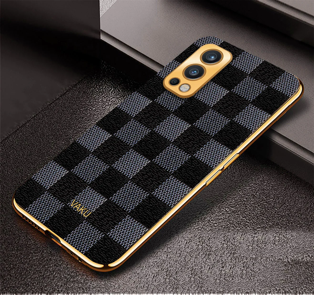 Vaku® OnePlus Nord 2 Cheron Leather Electroplated Soft TPU Back Cover - Image 6