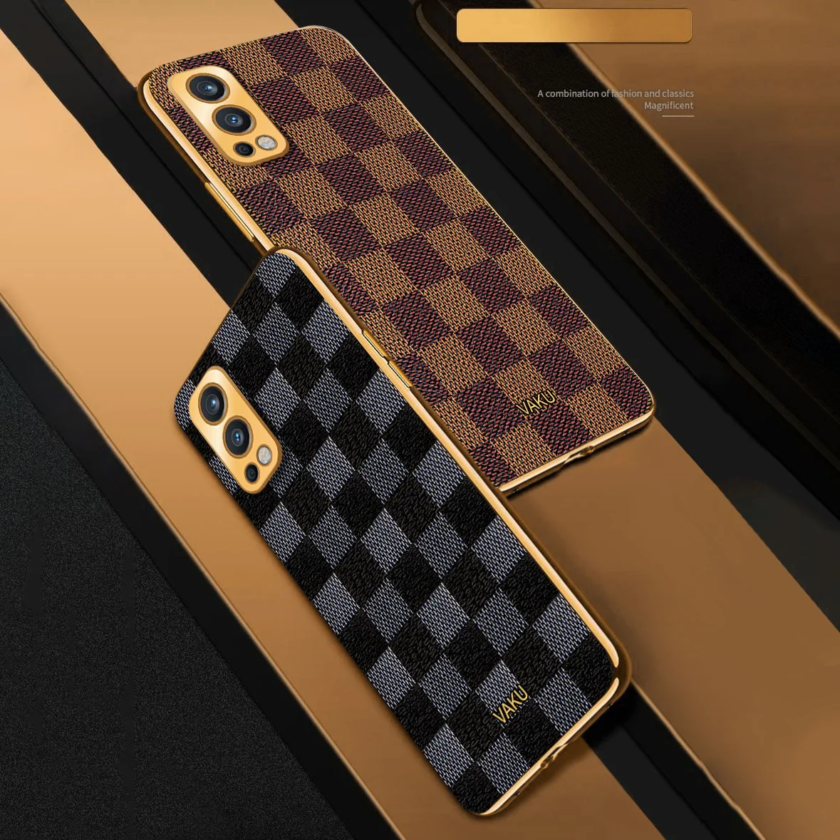 Vaku® OnePlus Nord 2 Cheron Leather Electroplated Soft TPU Back Cover - Image 9