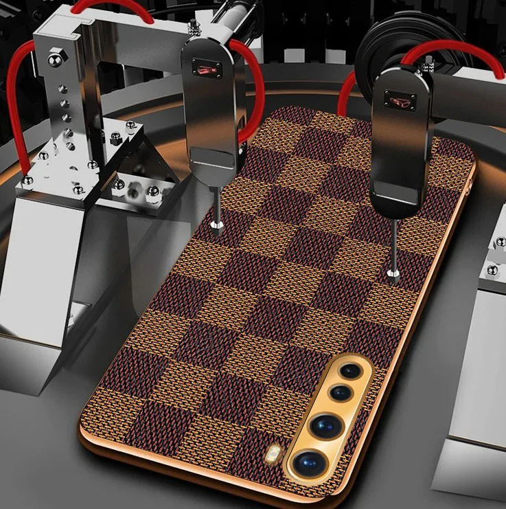 Vaku® Oneplus Nord Cheron Series Leather Stitched Gold Electroplated Soft TPU Back Cover - Image 8
