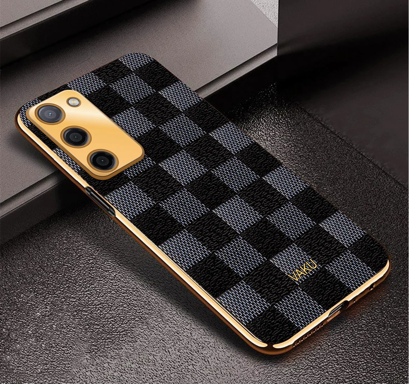 Vaku® Oppo A53s 5G Cheron Leather Electroplated Soft TPU Back Cover - Image 3