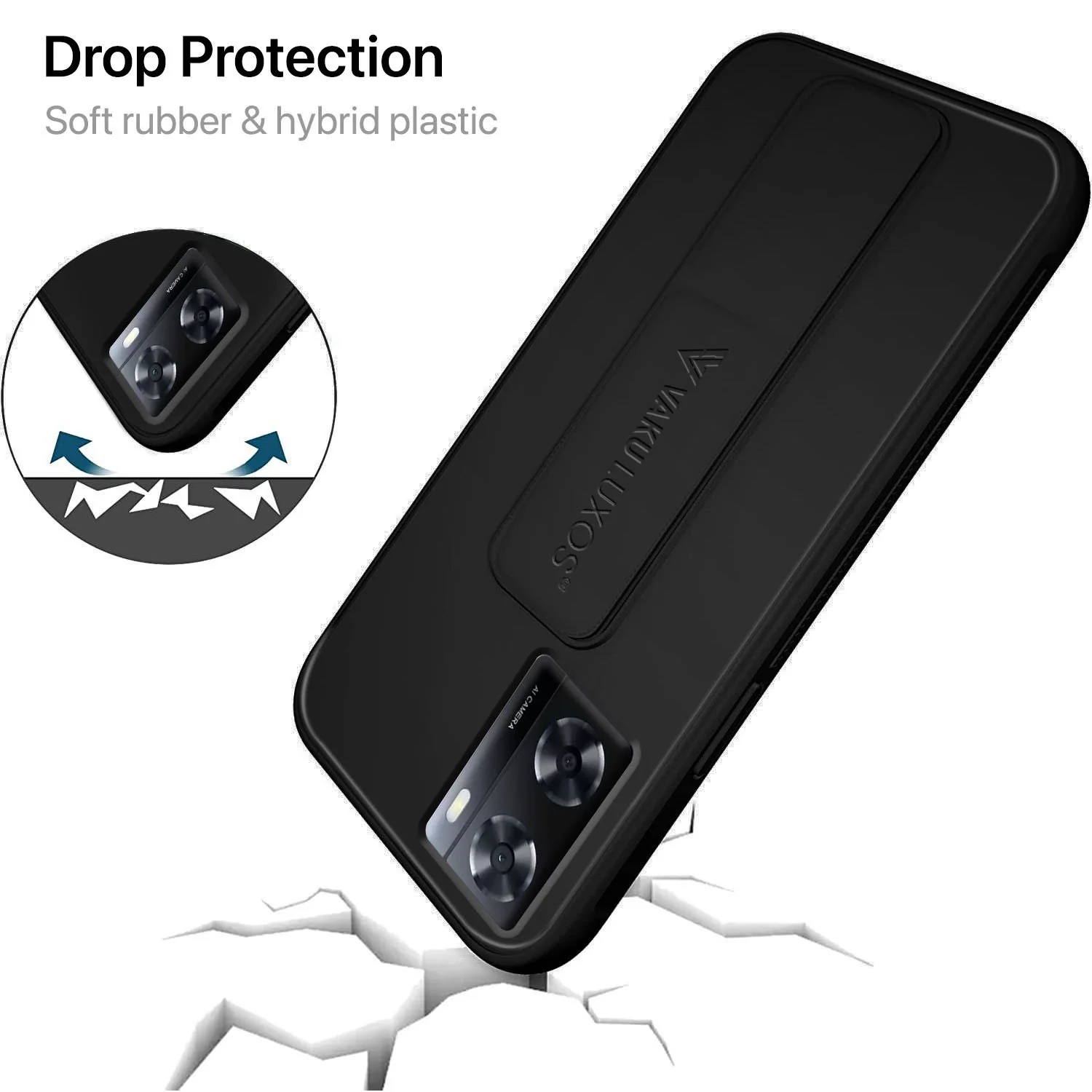 Vaku ® Oppo A57 Harbor Grip Multi-Functional TPU Back Cover - Image 9