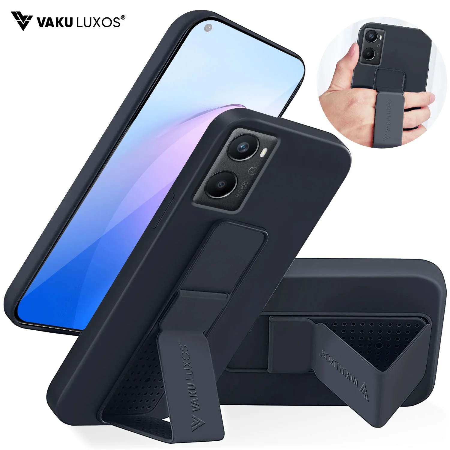 Vaku ® Oppo A76 / A96 Harbor Grip Multi-Functional TPU Back Cover - Image 2