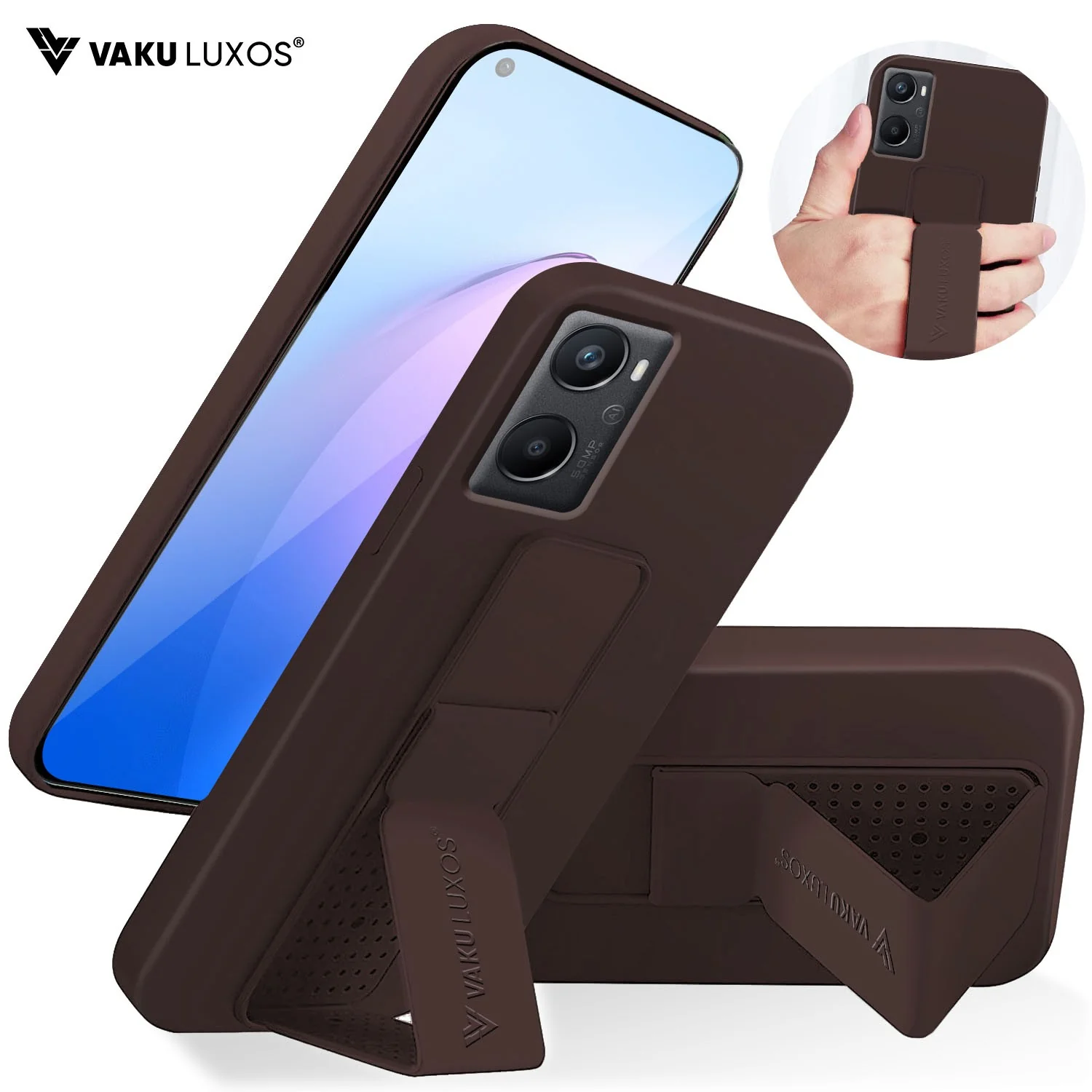 Vaku ® Oppo A76 / A96 Harbor Grip Multi-Functional TPU Back Cover - Image 3