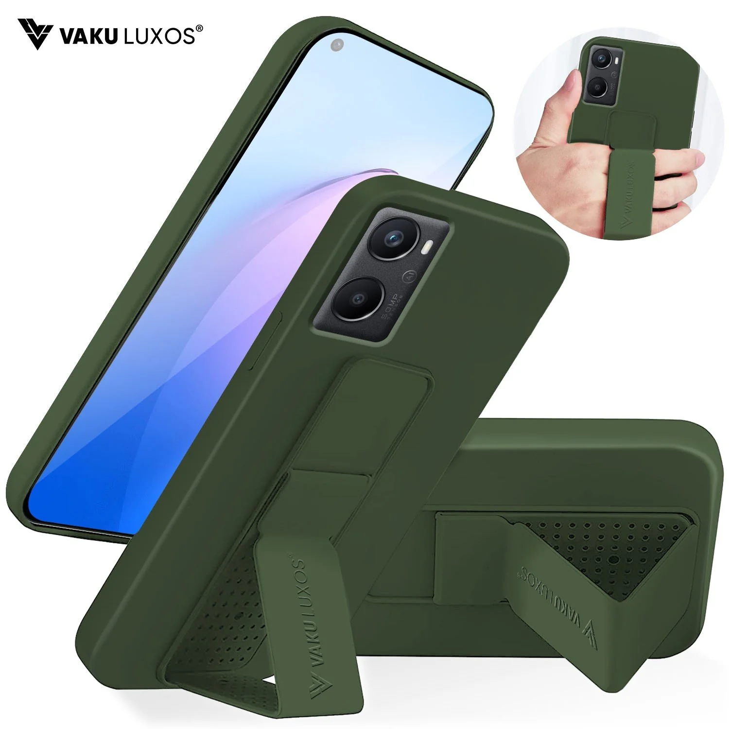 Vaku ® Oppo A76 / A96 Harbor Grip Multi-Functional TPU Back Cover - Image 4