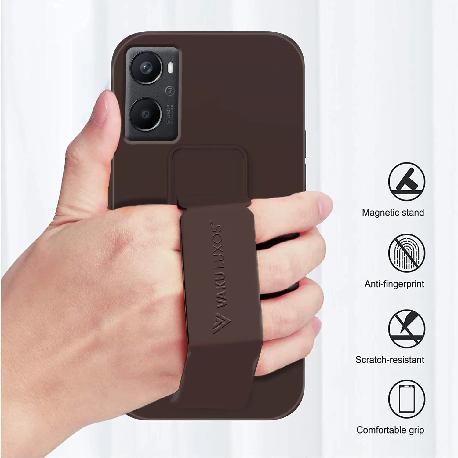 Vaku ® Oppo A76 / A96 Harbor Grip Multi-Functional TPU Back Cover - Image 5