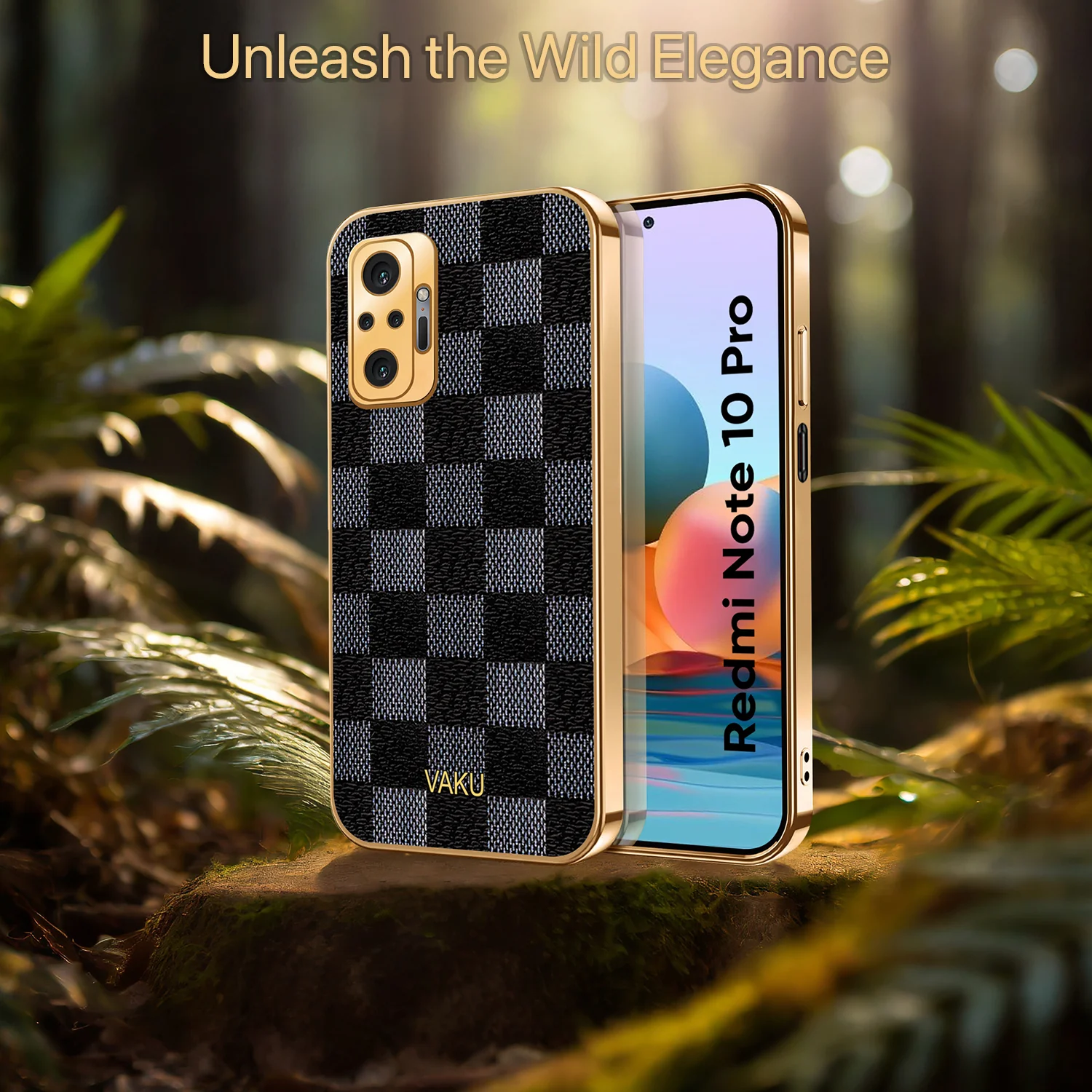 Vaku® Redmi Note 10 Pro Cheron Leather Electroplated Soft TPU Back Cover - Image 5