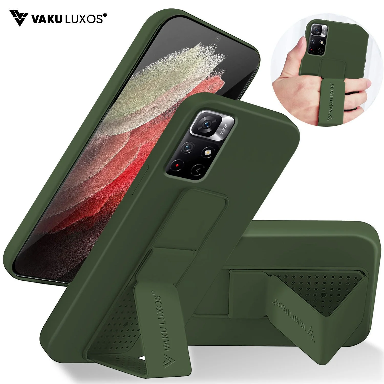 Vaku ® Redmi Note 11T 5G Harbor Grip Multi-Functional TPU Back Cover - Image 4