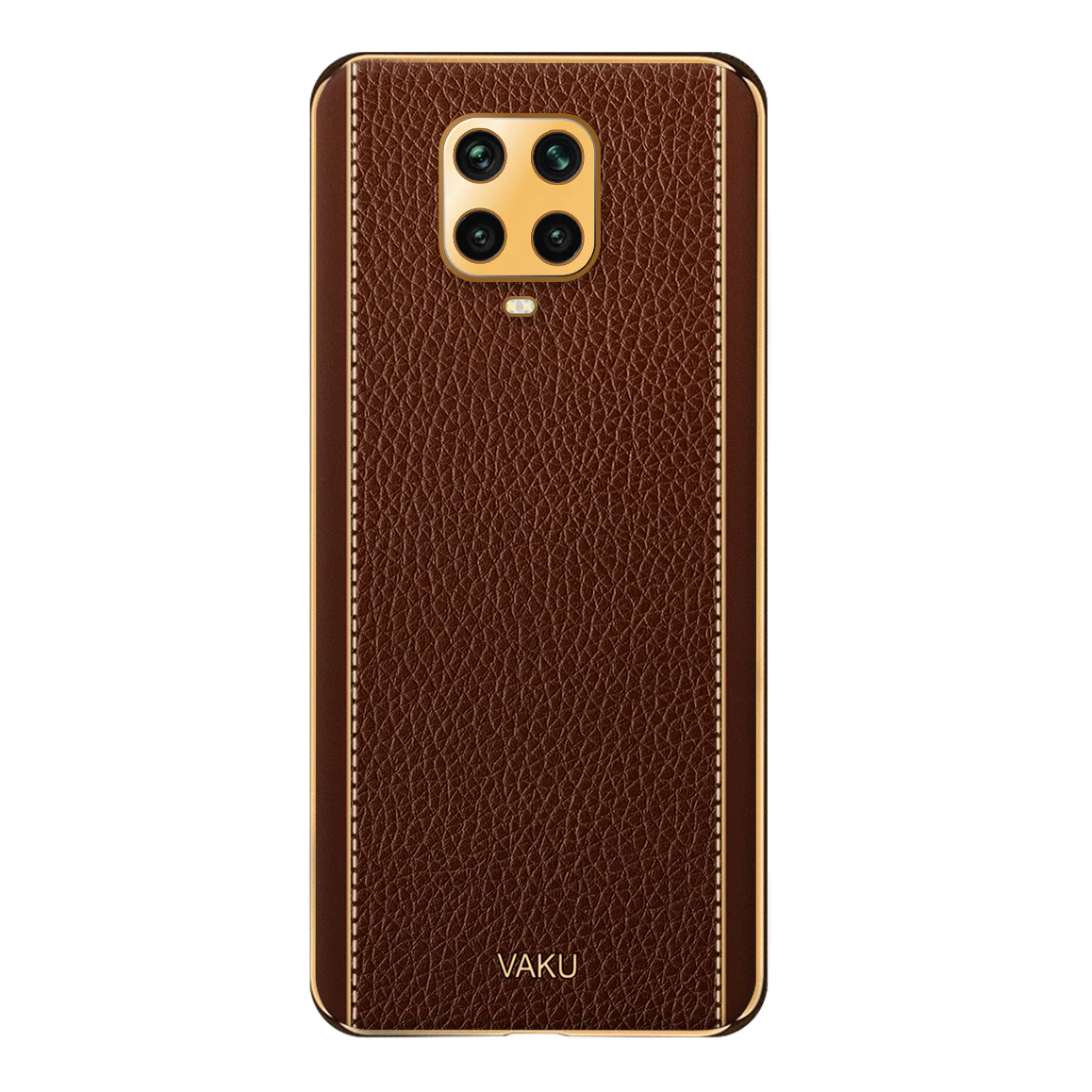 Vaku® Redmi Note 9 Pro Max Luxemberg Series Leather Stitched Gold Electroplated Soft TPU Back Cover - Image 15