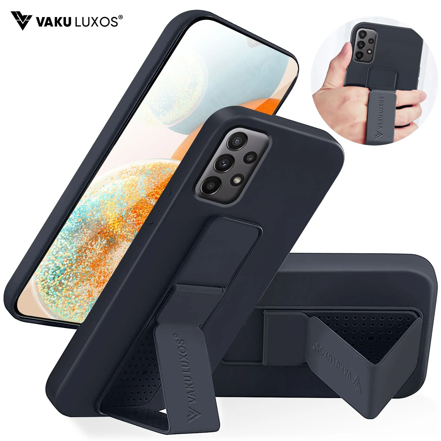 Vaku ® Samsung Galaxy A23 Harbor Grip Multi-Functional TPU Back Cover - Image 2