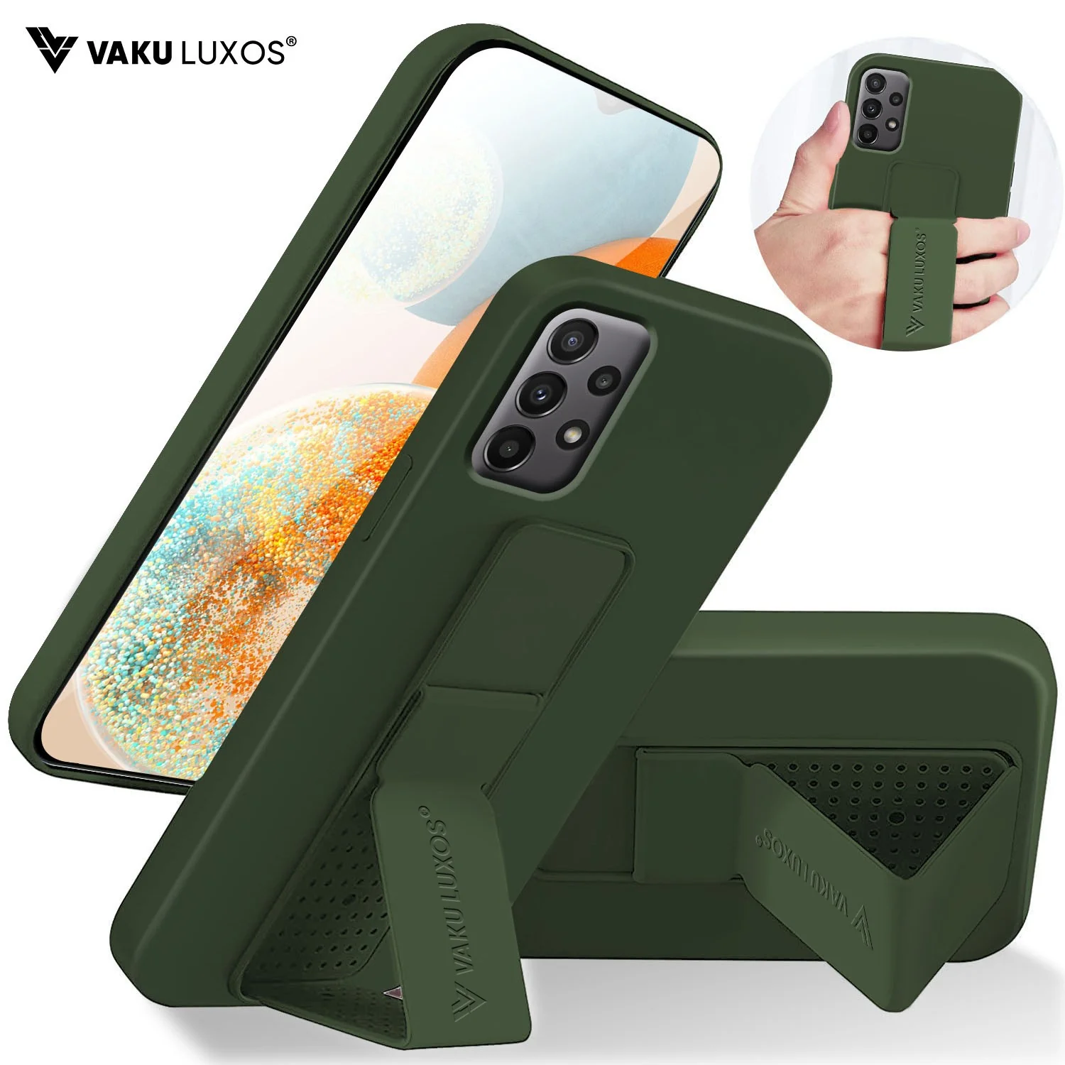 Vaku ® Samsung Galaxy A23 Harbor Grip Multi-Functional TPU Back Cover - Image 4