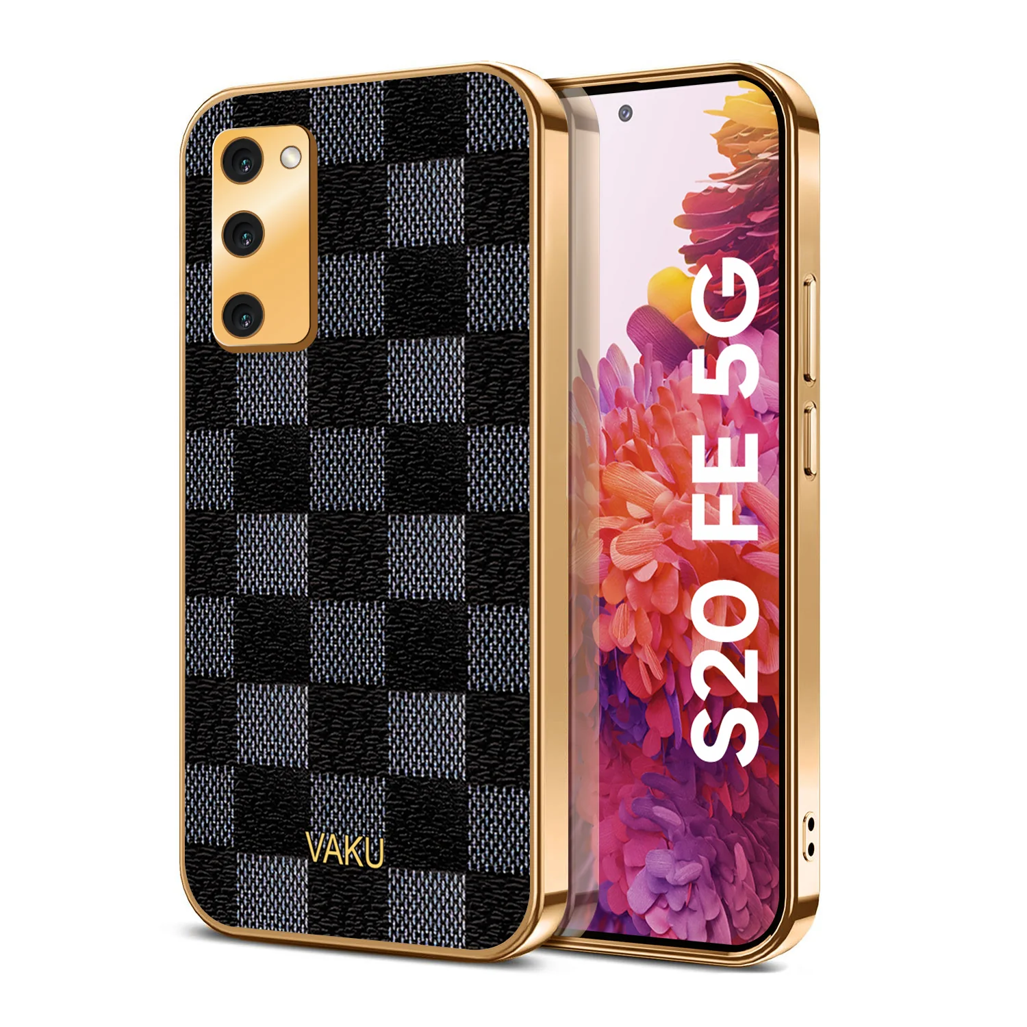 Vaku® Samsung Galaxy S22 Plus Cheron Leather Electroplated Soft TPU Back Cover - Image 2