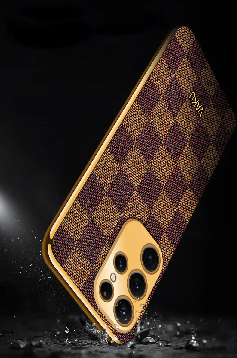 Vaku® Samsung Galaxy S22 Ultra Cheron Leather Electroplated Soft TPU Back Cover - Image 9