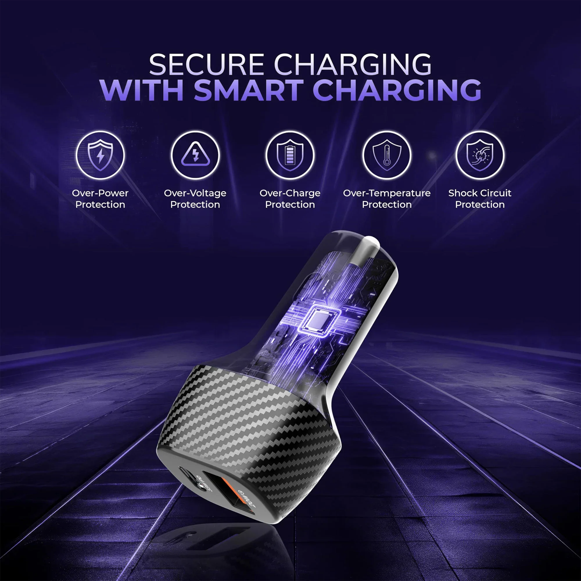 Vaku ® Trosvolt USB C 53W Dual Port Fast USB Car Charger With Power Delivery & Quick Charger 3.0 - Image 7