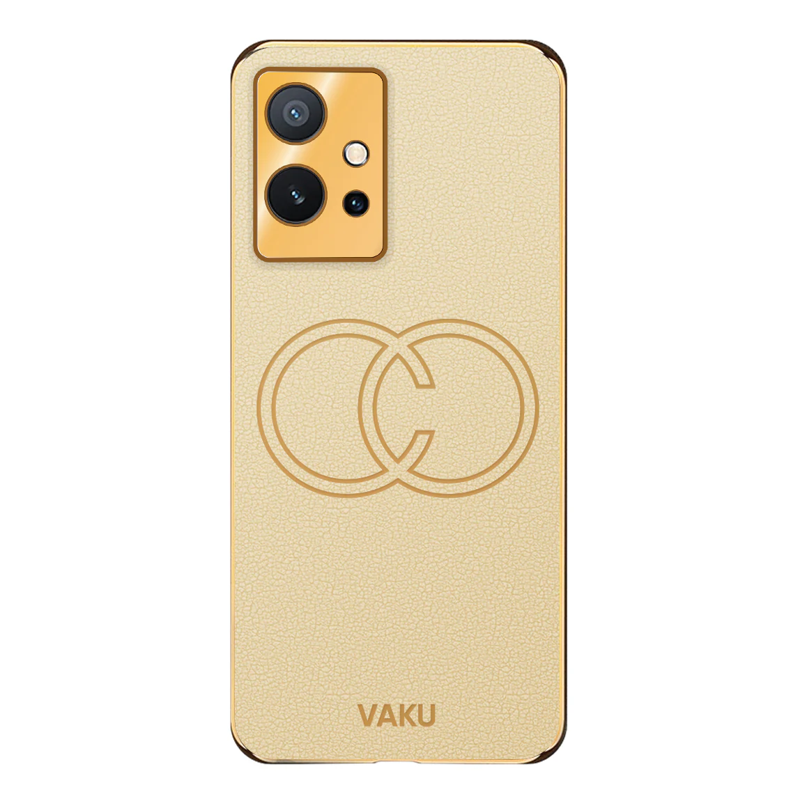 Vaku® Vivo T1 5G Skylar Leather Pattern Gold Electroplated Soft TPU Back Cover - Image 14