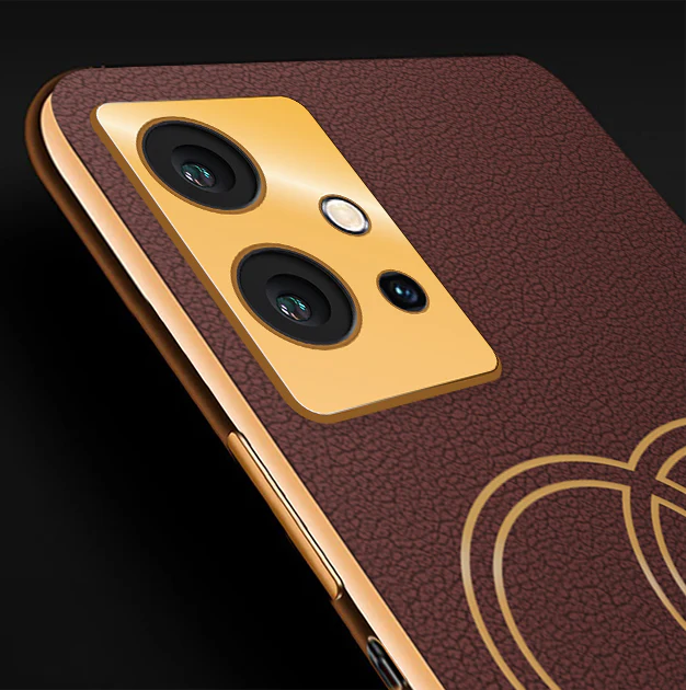 Vaku® Vivo T1 5G Skylar Leather Pattern Gold Electroplated Soft TPU Back Cover - Image 2