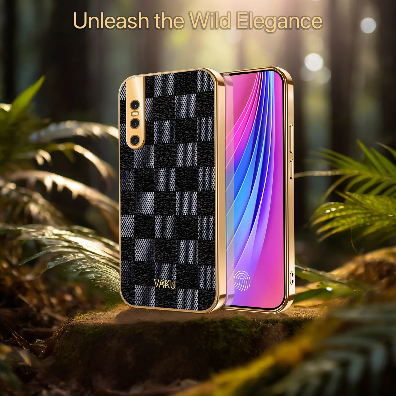 Vaku® Vivo V15 Pro Cheron Leather Electroplated Soft TPU Back Cover - Image 5