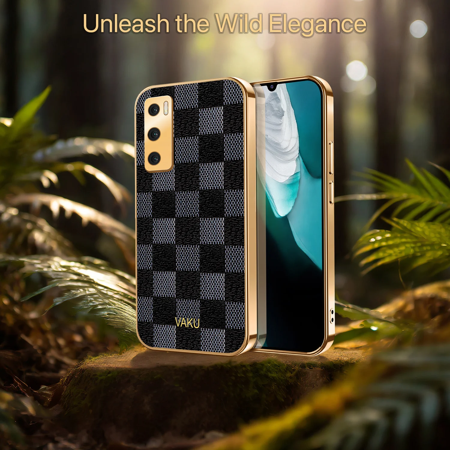 Vaku® Vivo V20 SE Cheron Leather Electroplated Soft TPU Back Cover - Image 6