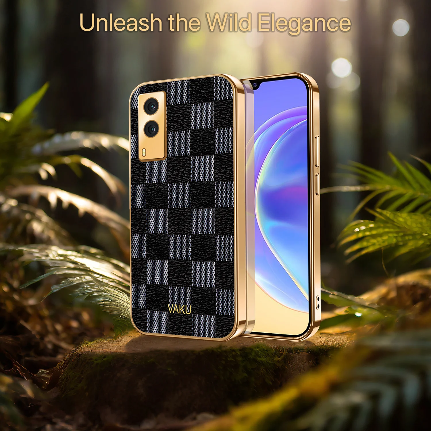 Vaku® Vivo V21e 5G Cheron Leather Electroplated Soft TPU Back Cover - Image 6